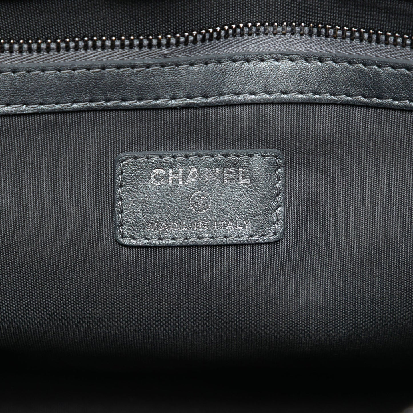 Chanel Large Quilted Metallic Lambskin O Case Clutch