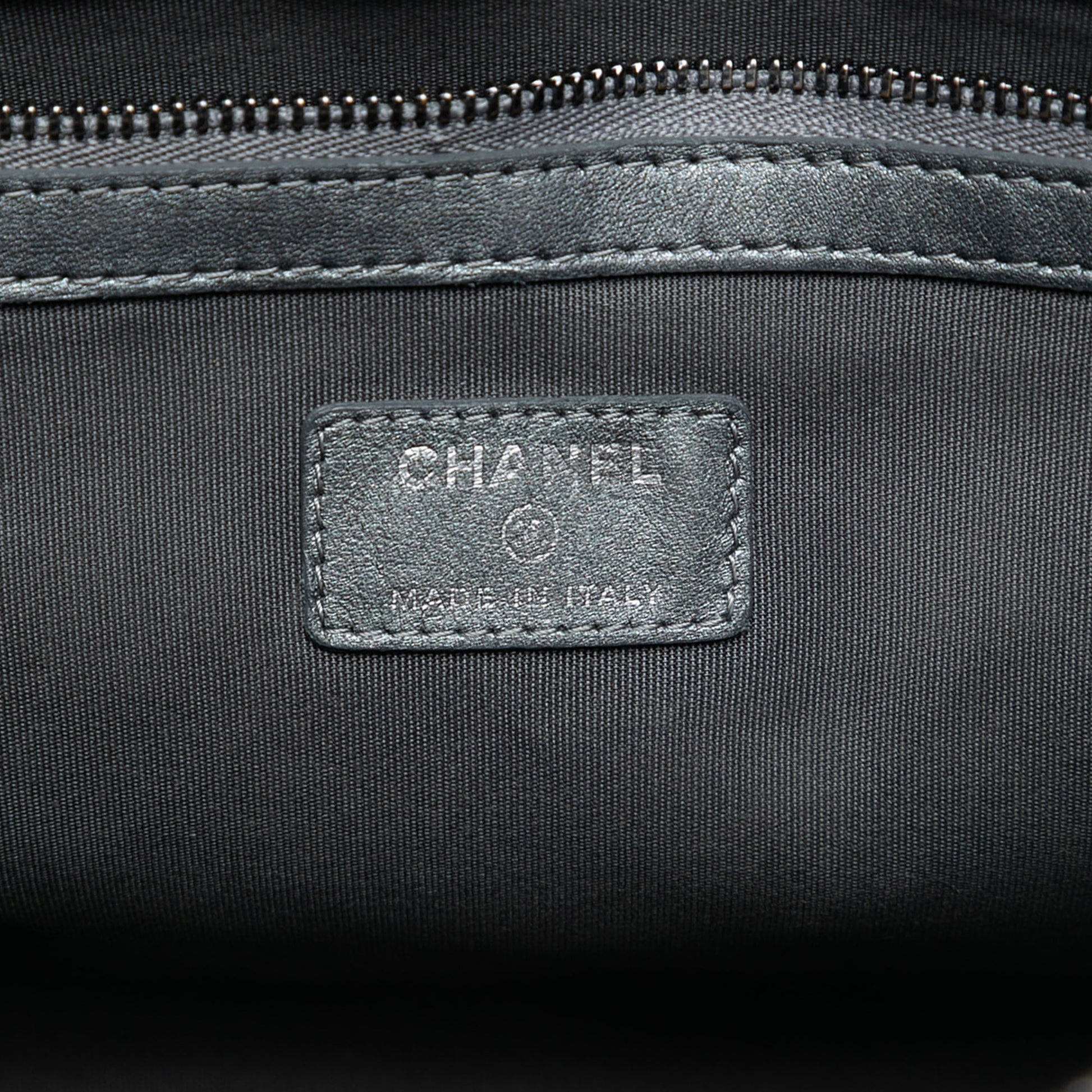 Chanel Large Quilted Metallic Lambskin O Case Clutch