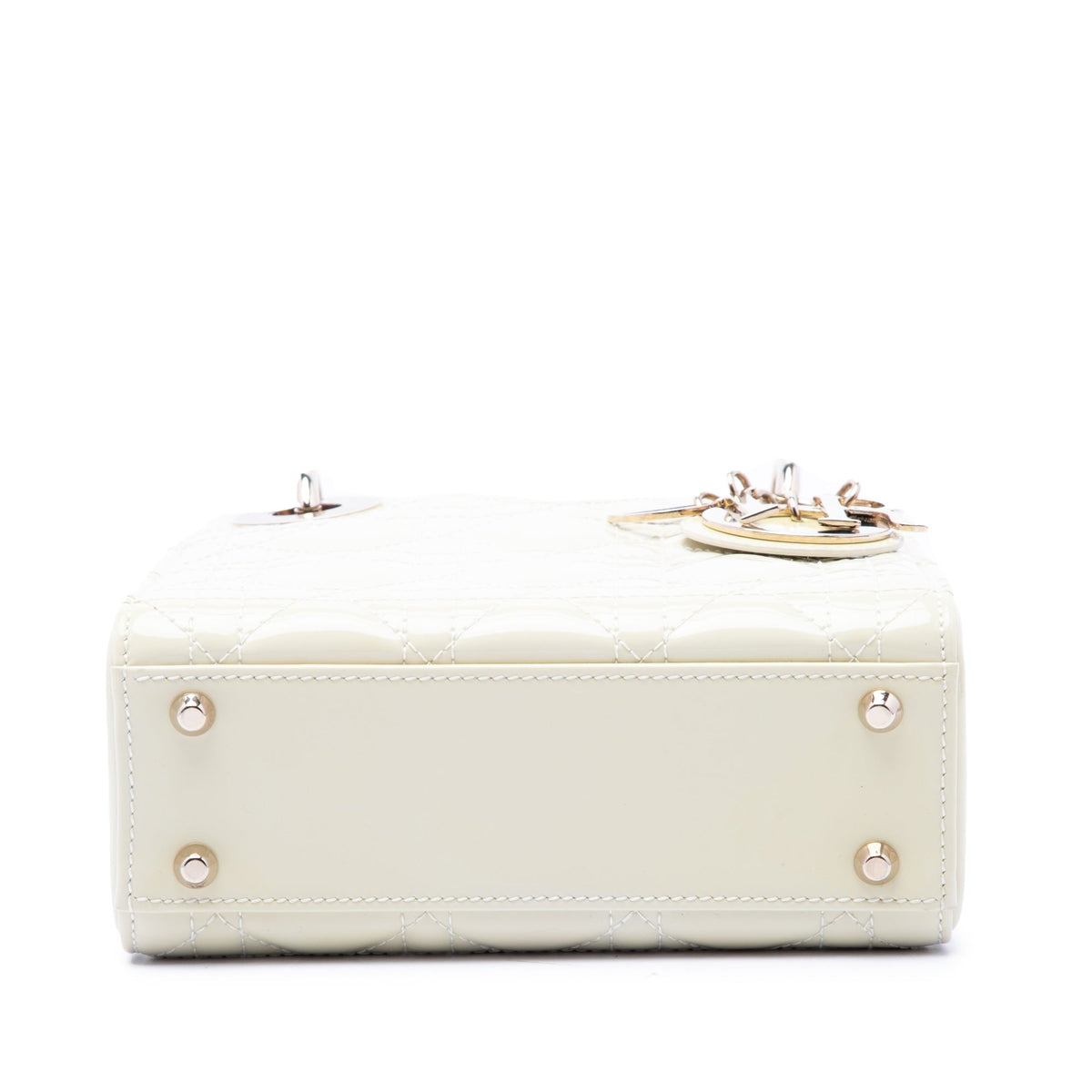 Dior Mini Patent Cannage Lady Dior — White