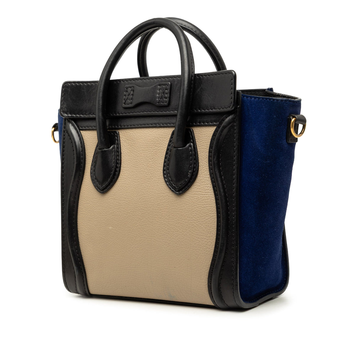 Celine Nano Tricolor Calfskin and Suede Luggage Tote