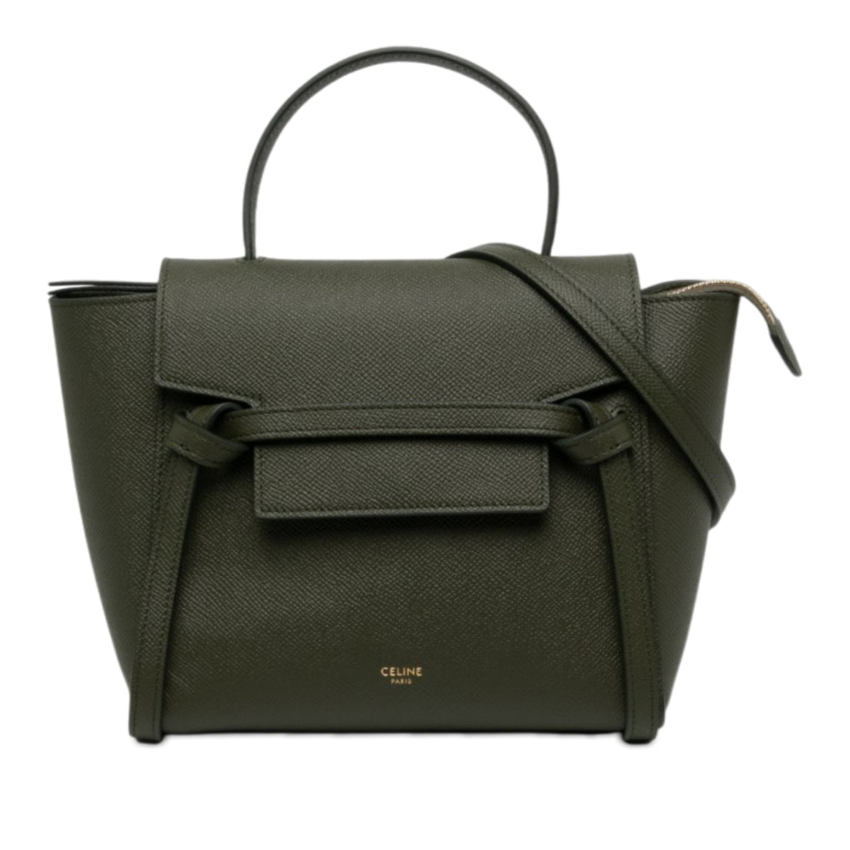 Celine Micro Grained Calfskin Belt Bag — Green
