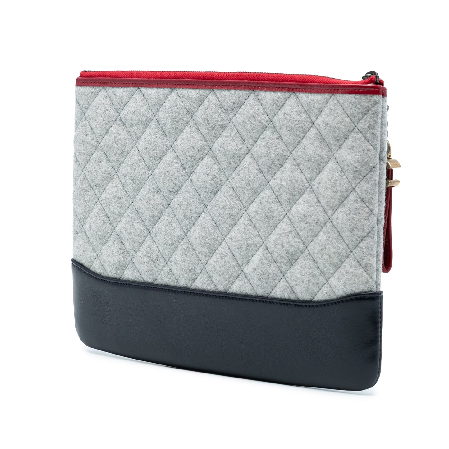 Chanel Medium Quilted Wool and Calfskin Gabrielle O Case Clutch