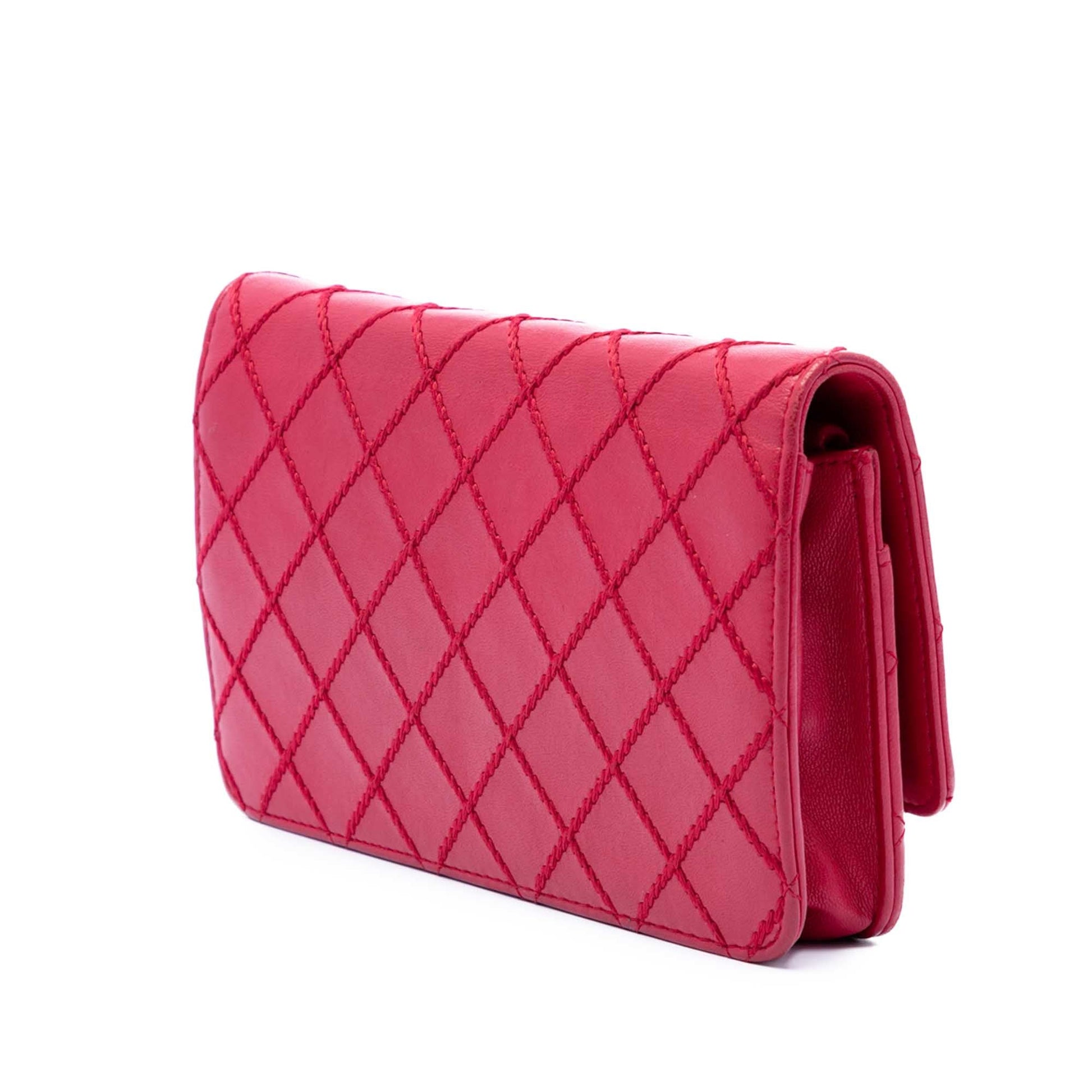 Chanel CC Lambskin Wild Stitch Wallet on Chain
