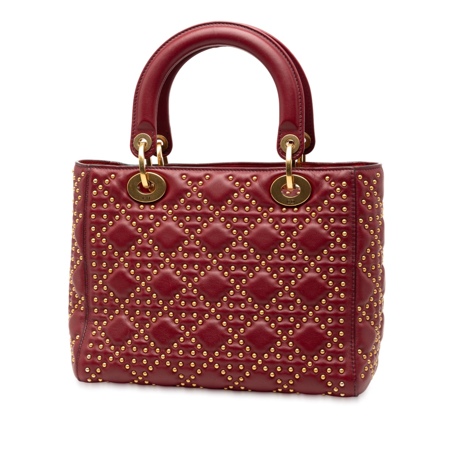 Dior Medium Lambskin Cannage Studded Supple Lady Dior