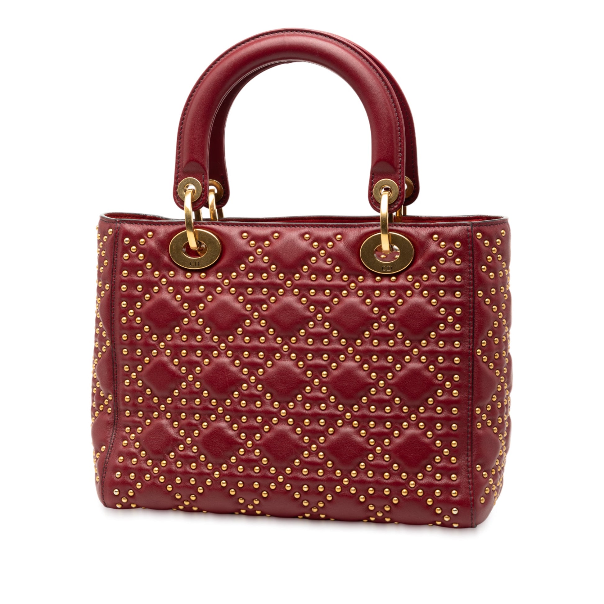 Dior Medium Lambskin Cannage Studded Supple Lady Dior