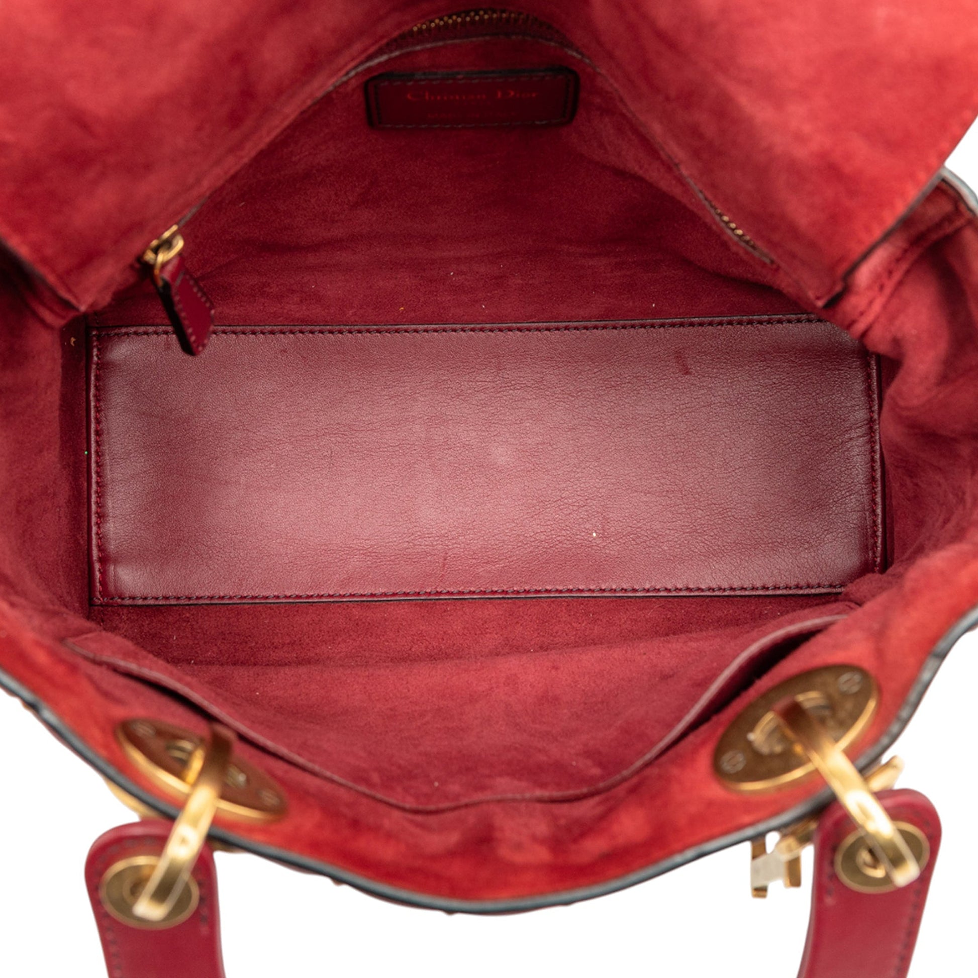 Dior Medium Lambskin Cannage Studded Supple Lady Dior