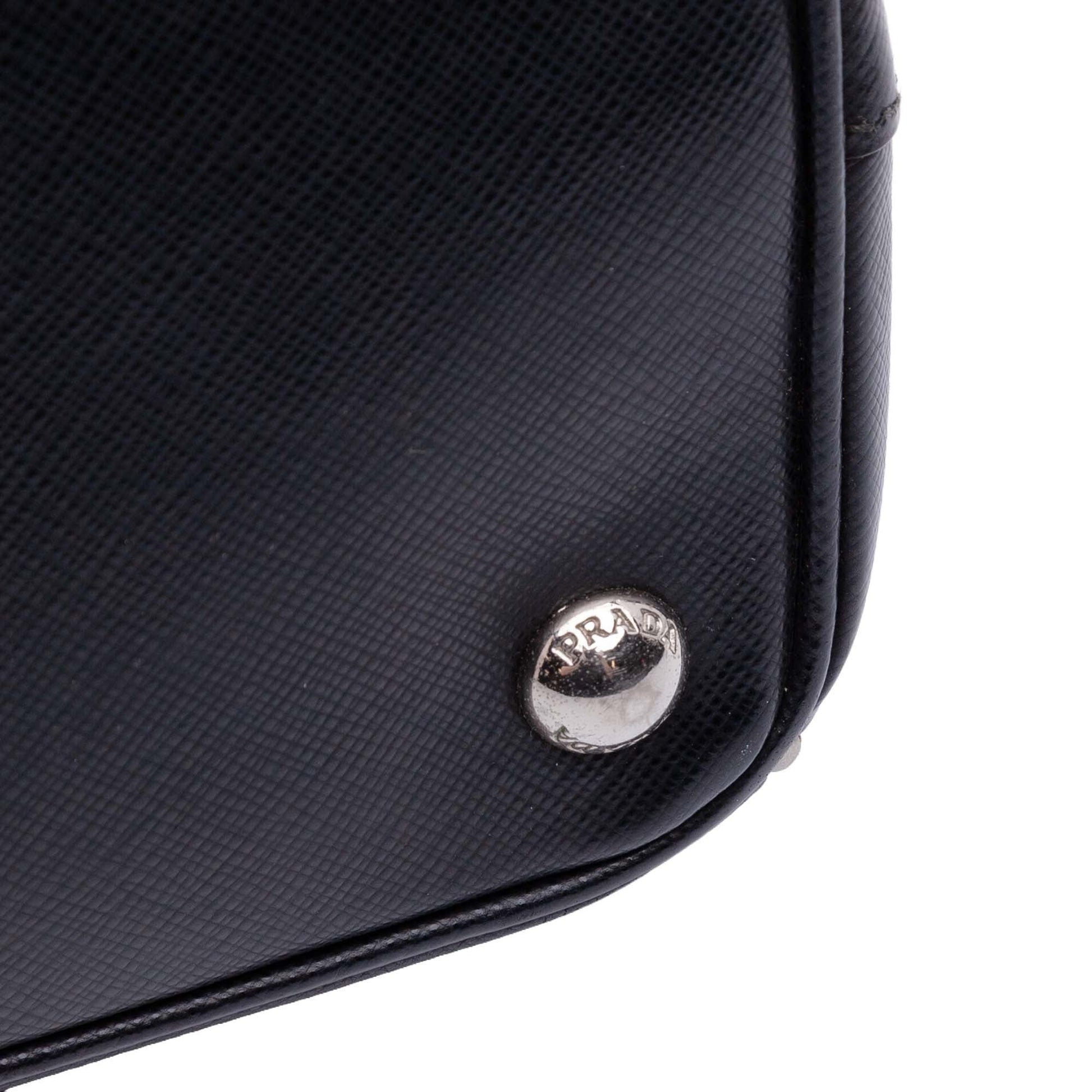 Prada Small Bicolor Saffiano Lux Galleria Double Zip Satchel