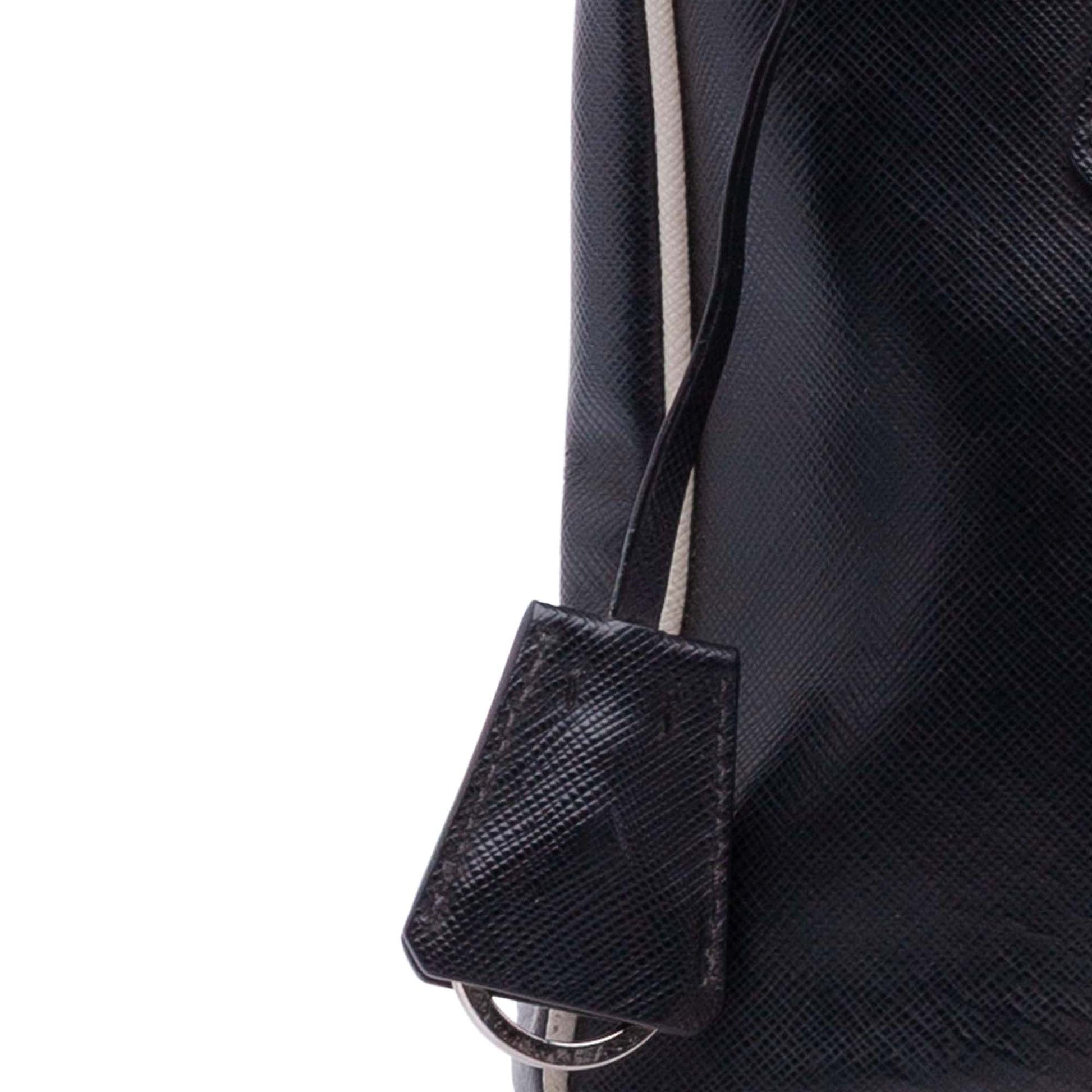 Prada Small Bicolor Saffiano Lux Galleria Double Zip Satchel