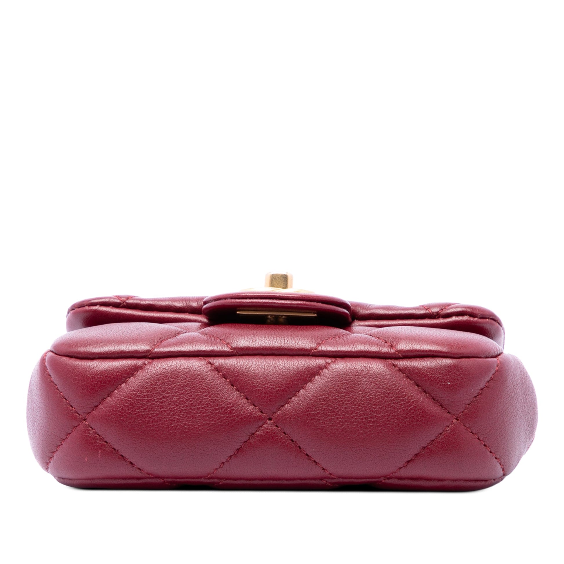 Chanel Quilted Calfskin Lady Card Holder with Chain Top Handle Bag
