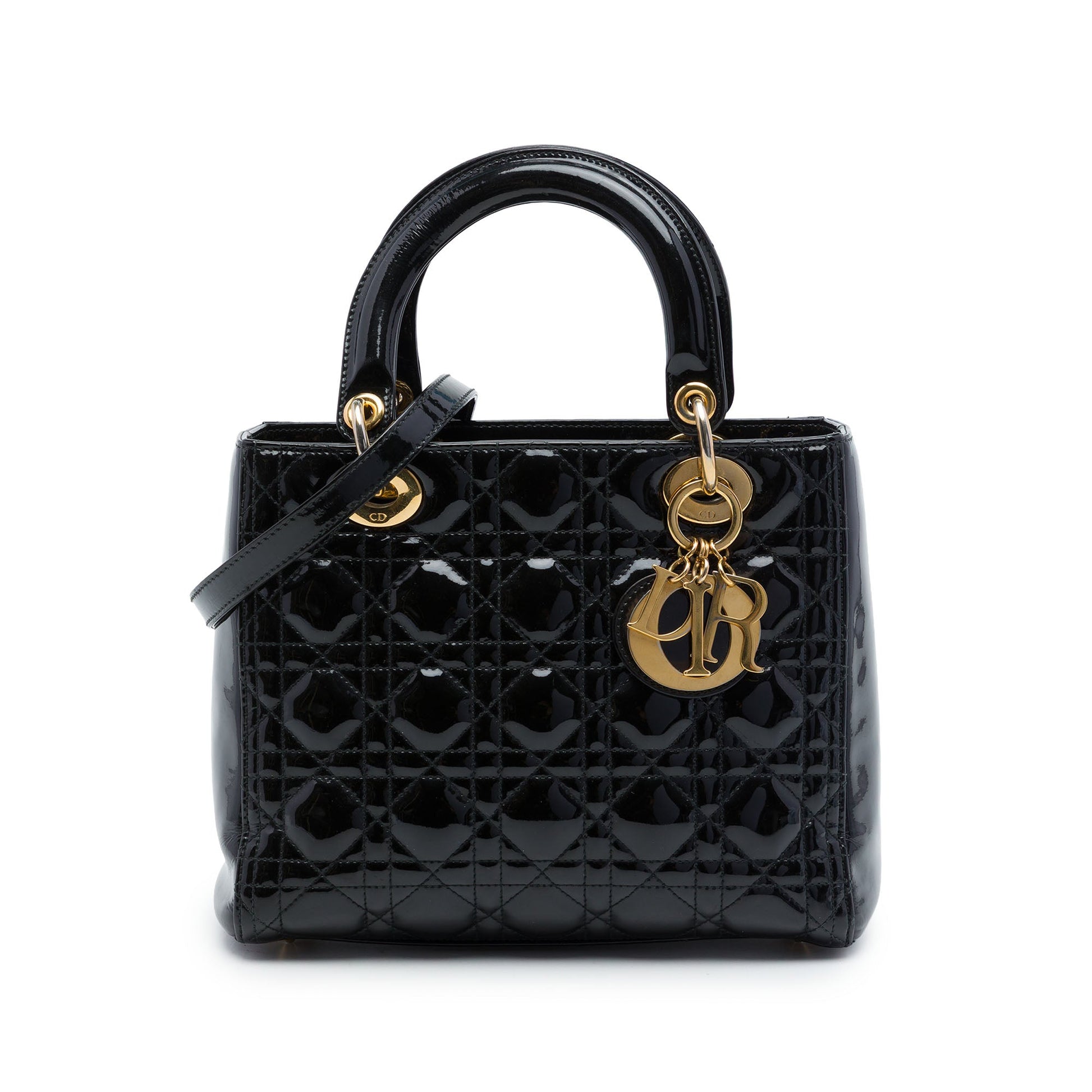 Dior Medium Patent Cannage Lady Dior
