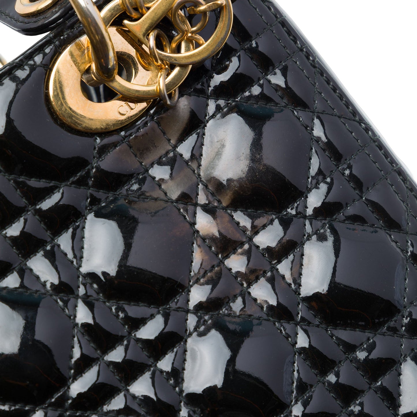 Dior Medium Patent Cannage Lady Dior