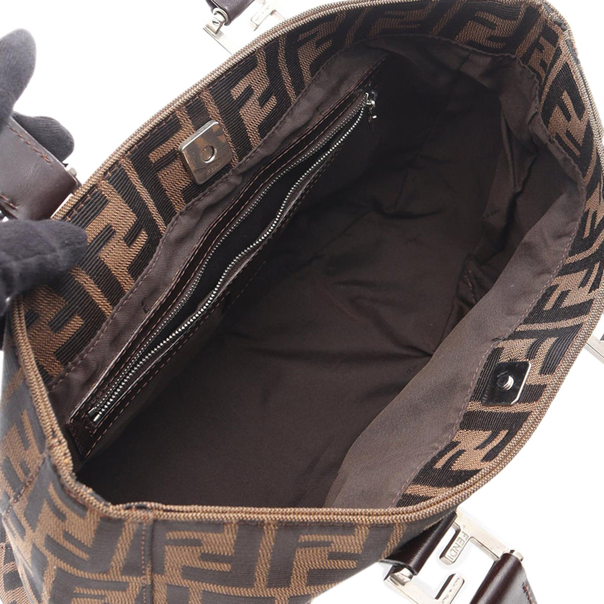 Fendi Small Zucca Canvas Twins Tote