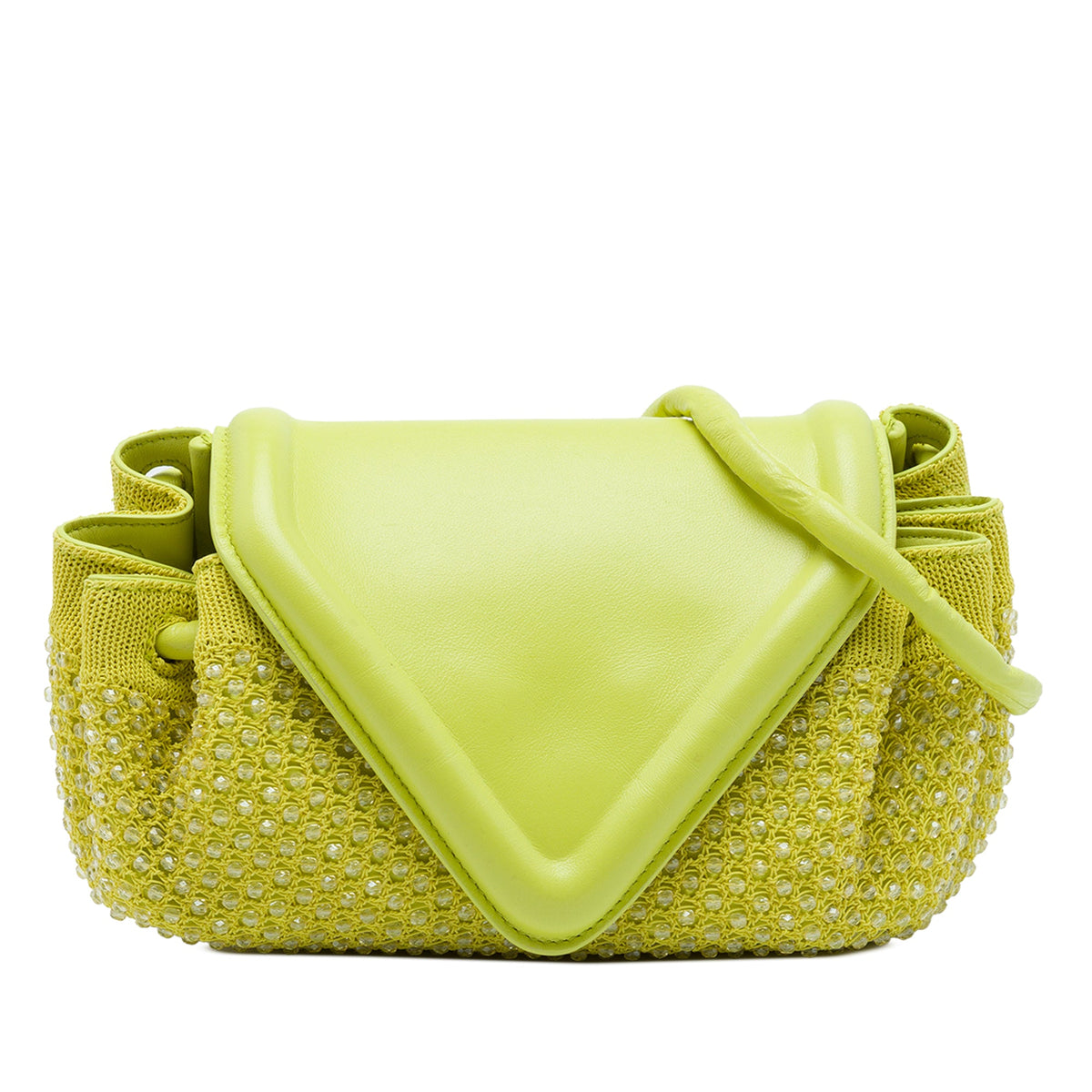 Bottega Veneta Small Beaded Crochet Knit and Leather Beak Crossbody