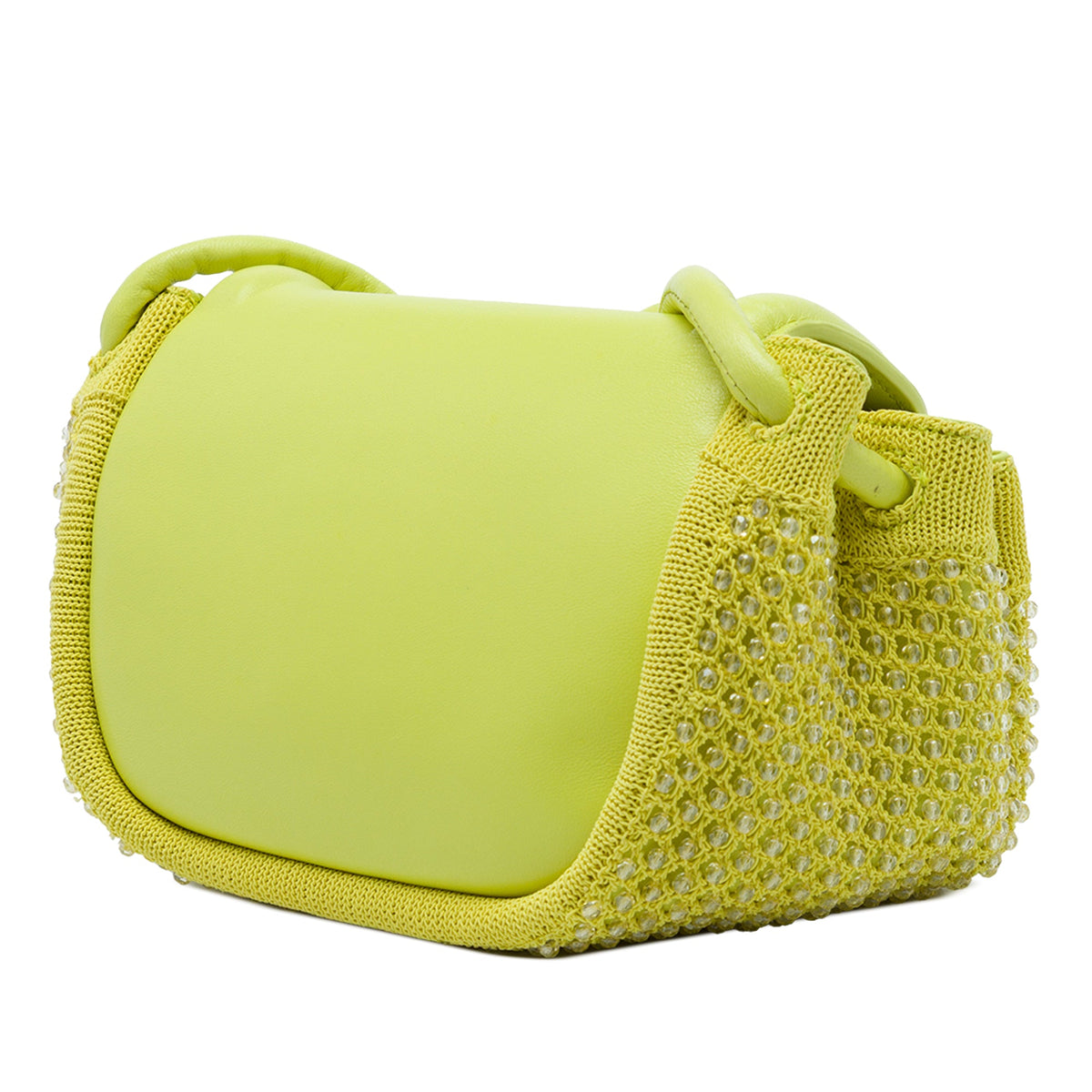 Bottega Veneta Small Beaded Crochet Knit and Leather Beak Crossbody