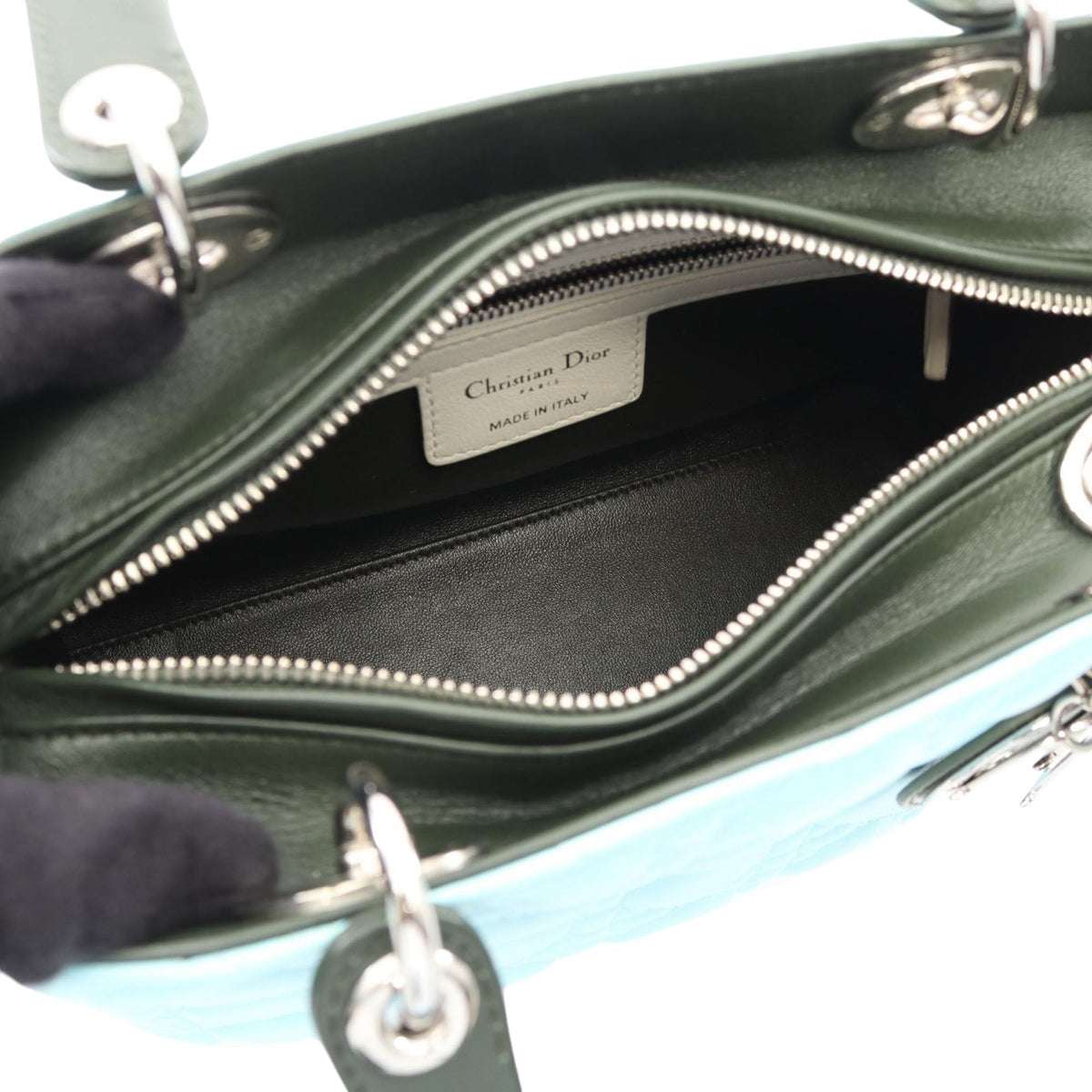Dior Medium Tricolor Lambskin Cannage Lady Dior