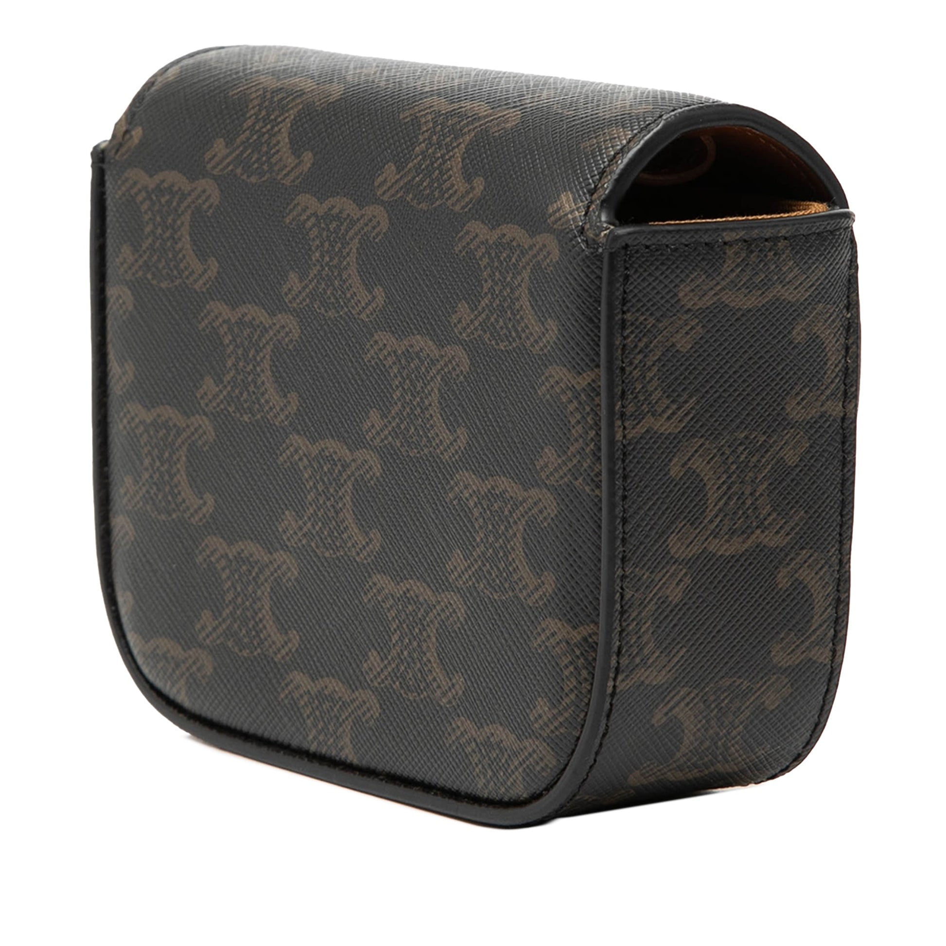 Celine Mini Triomphe Coated Canvas Claude Crossbody