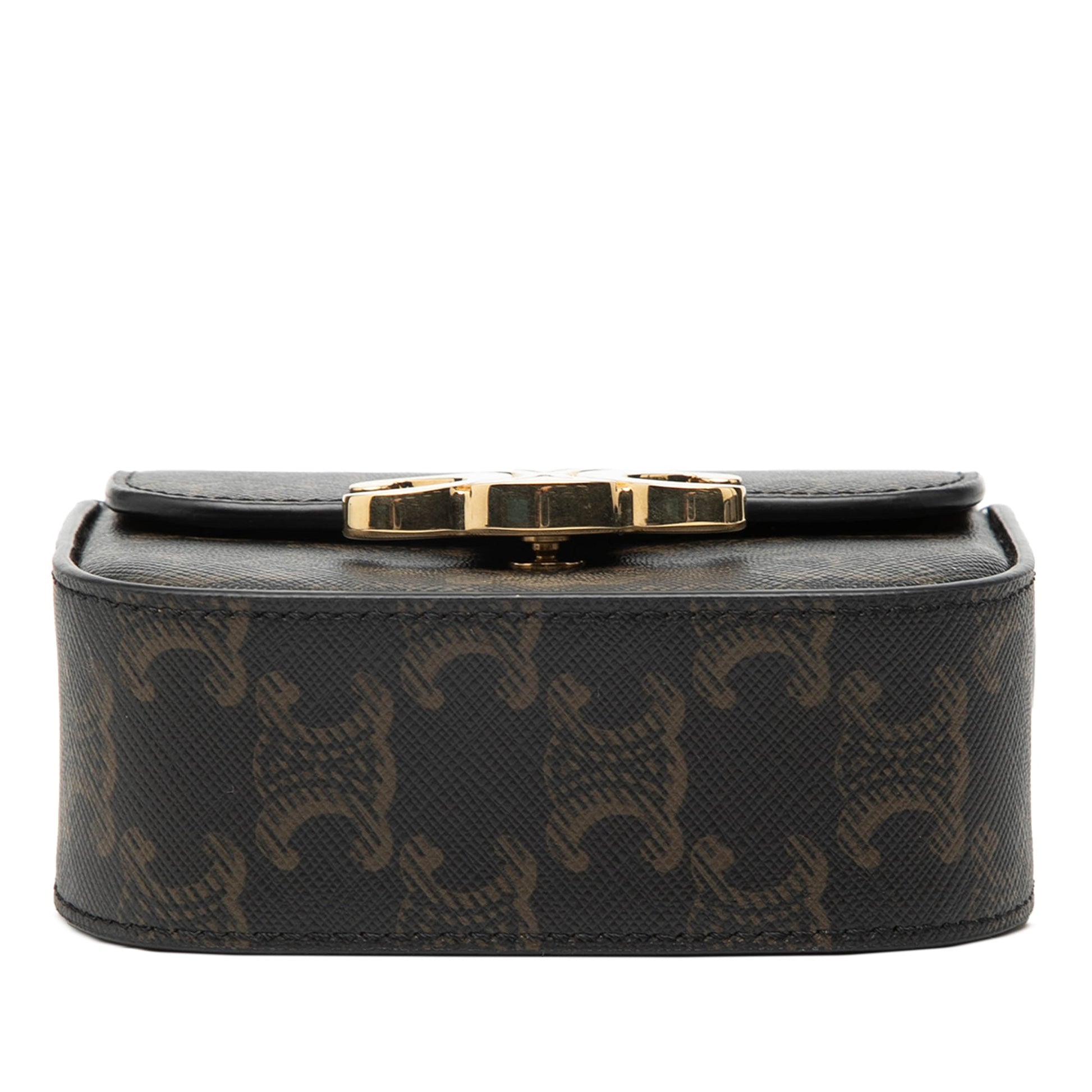Celine Mini Triomphe Coated Canvas Claude Crossbody
