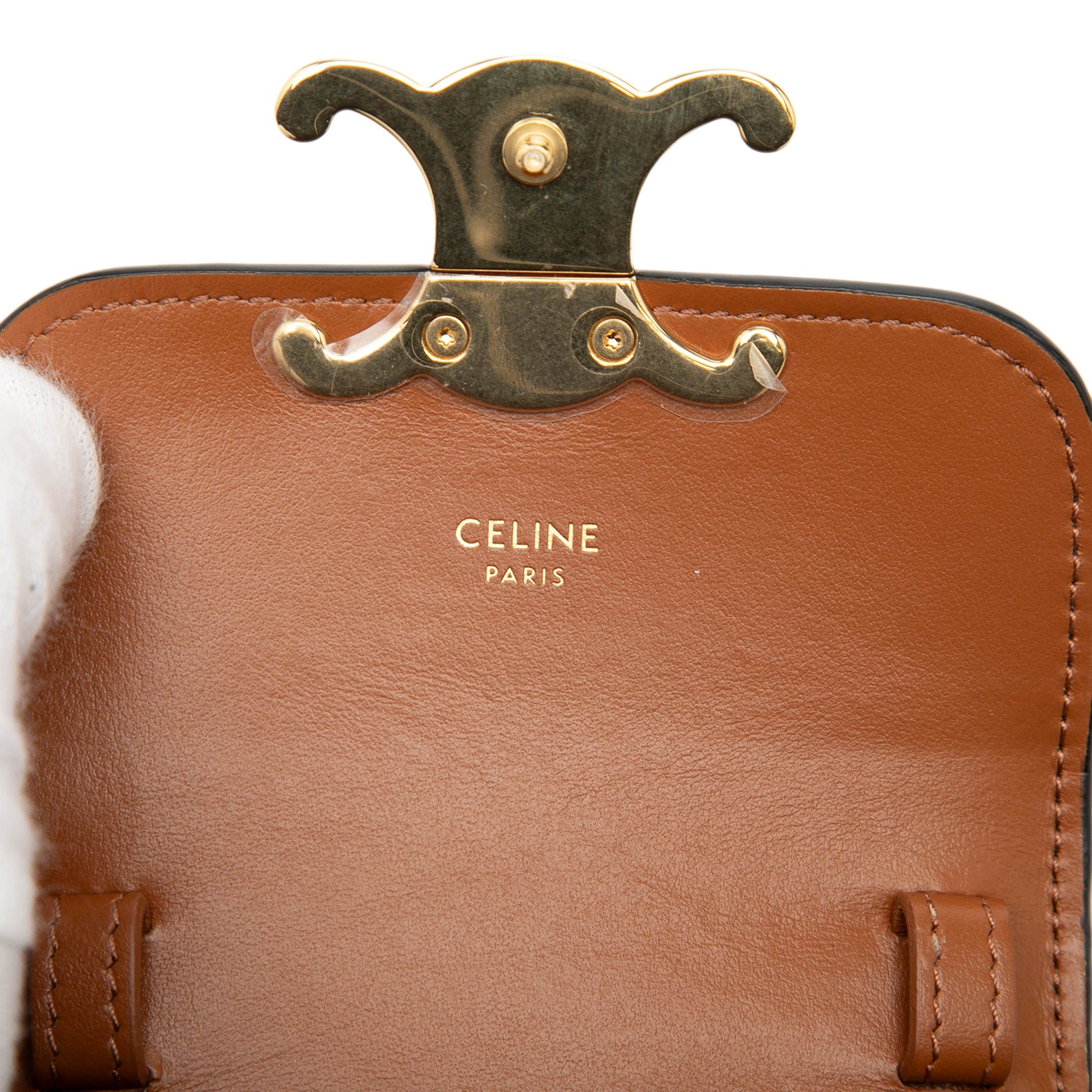 Celine Mini Triomphe Coated Canvas Claude Crossbody