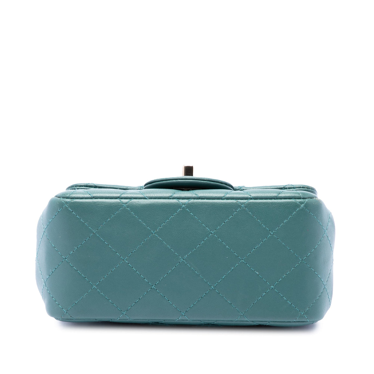Chanel Mini Square Classic Lambskin Single Flap — Green