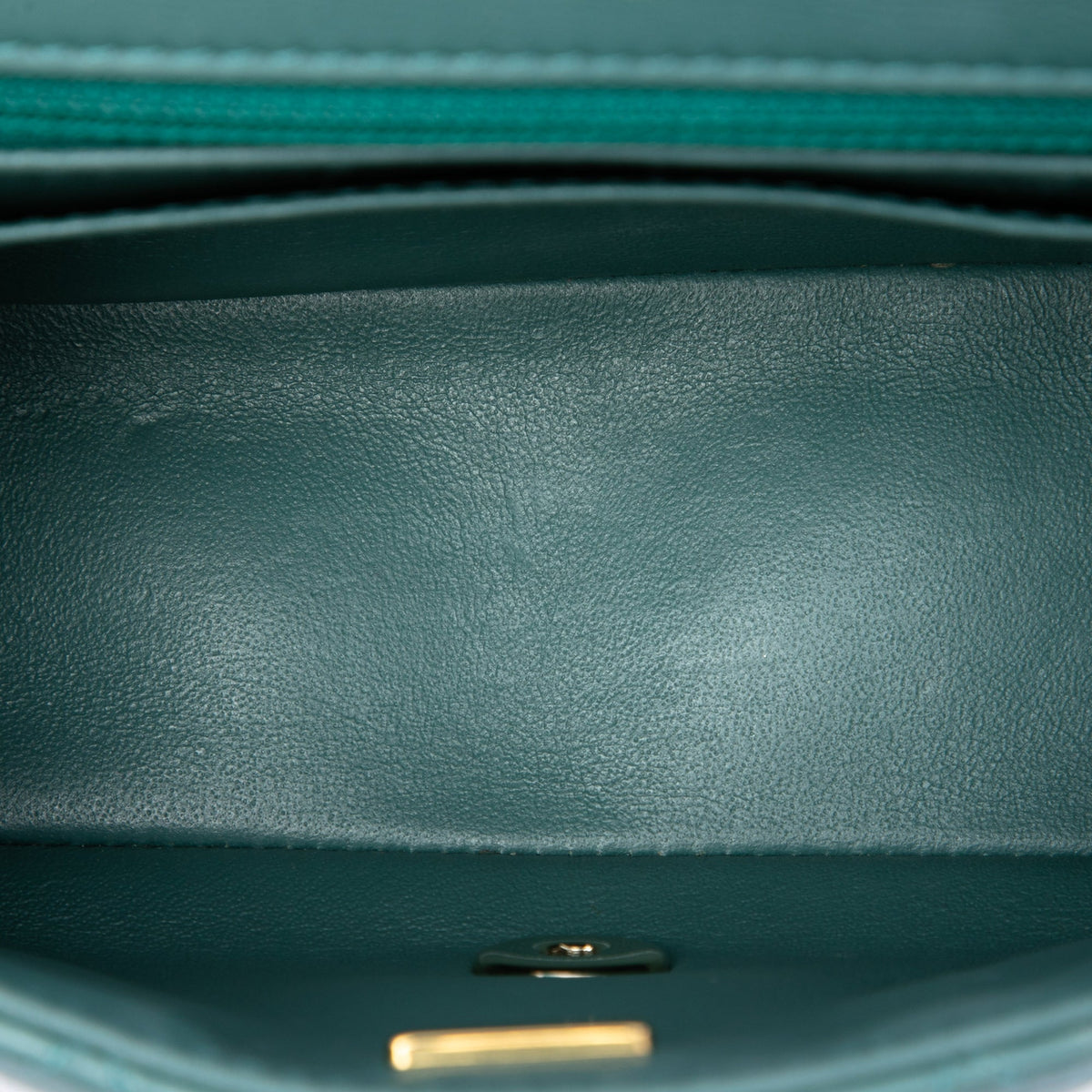 Chanel Mini Square Classic Lambskin Single Flap — Green