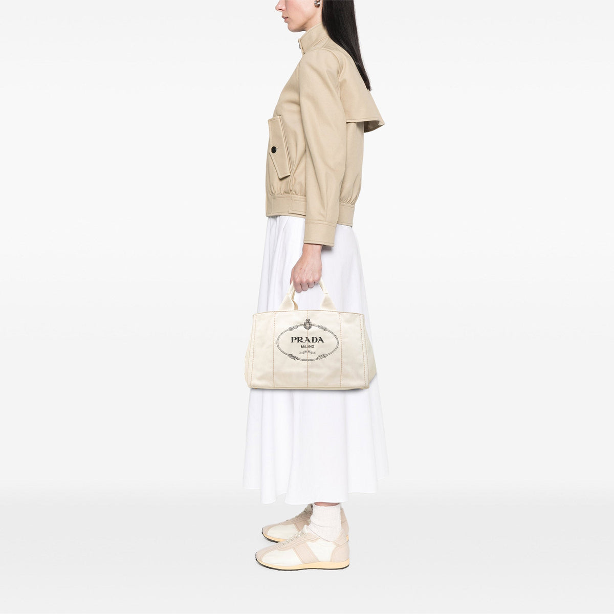 Prada Large Canvas Canapa Logo Tote