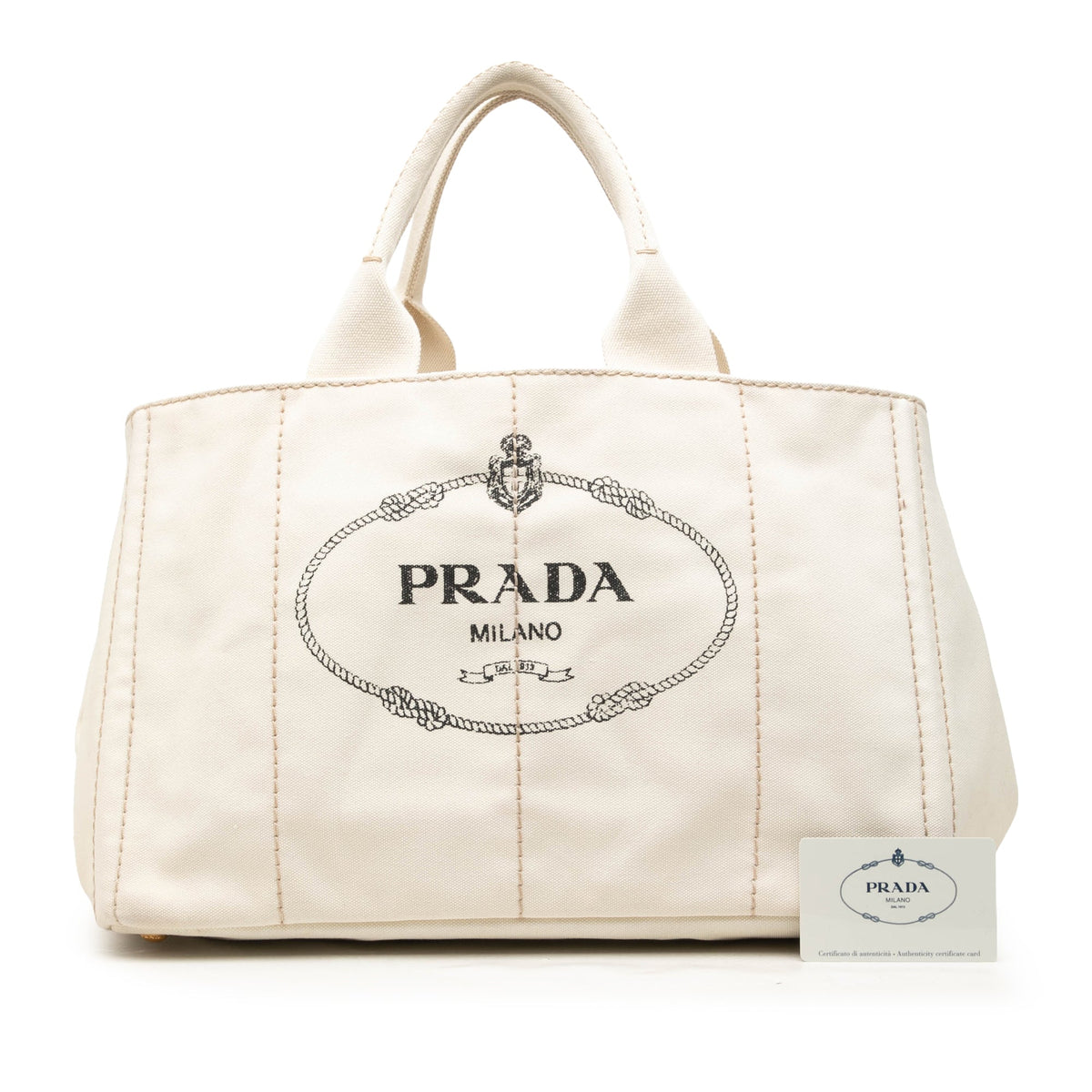 Prada Large Canvas Canapa Logo Tote