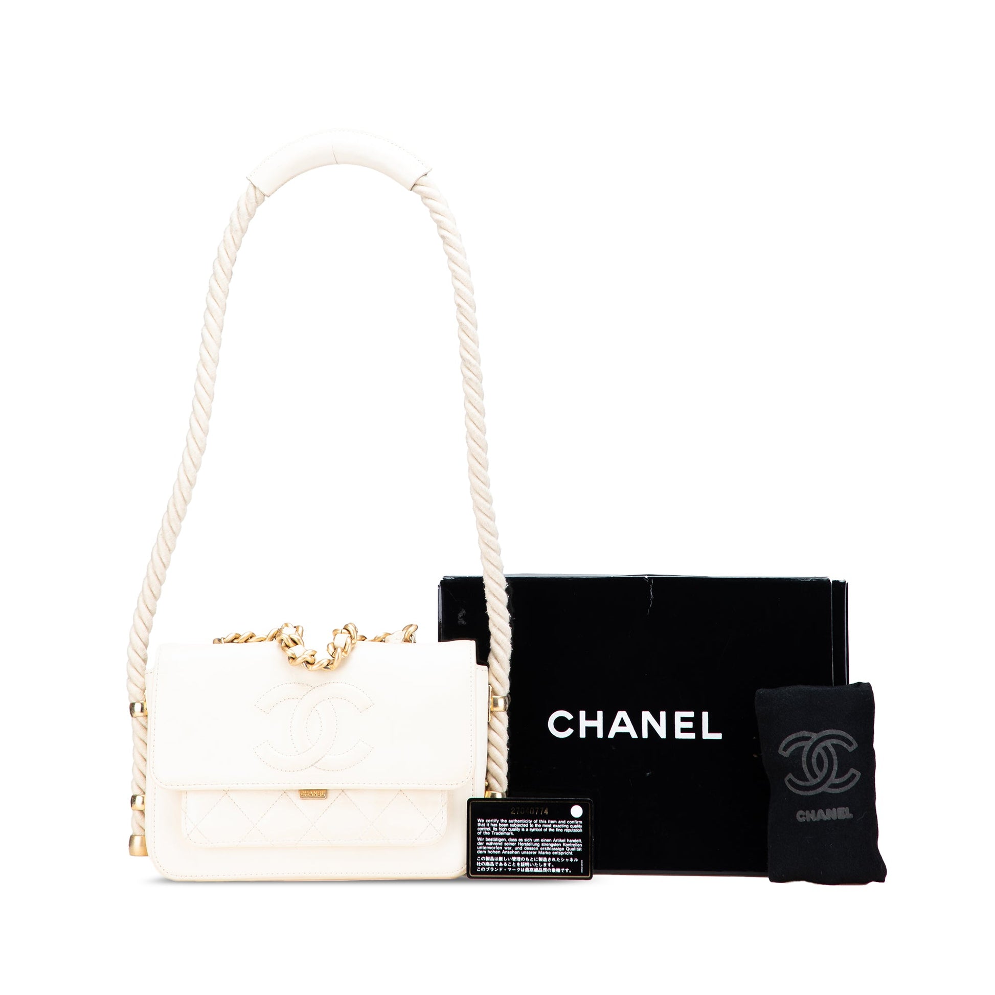 Chanel Crumpled Calfskin En Vogue Rope Flap