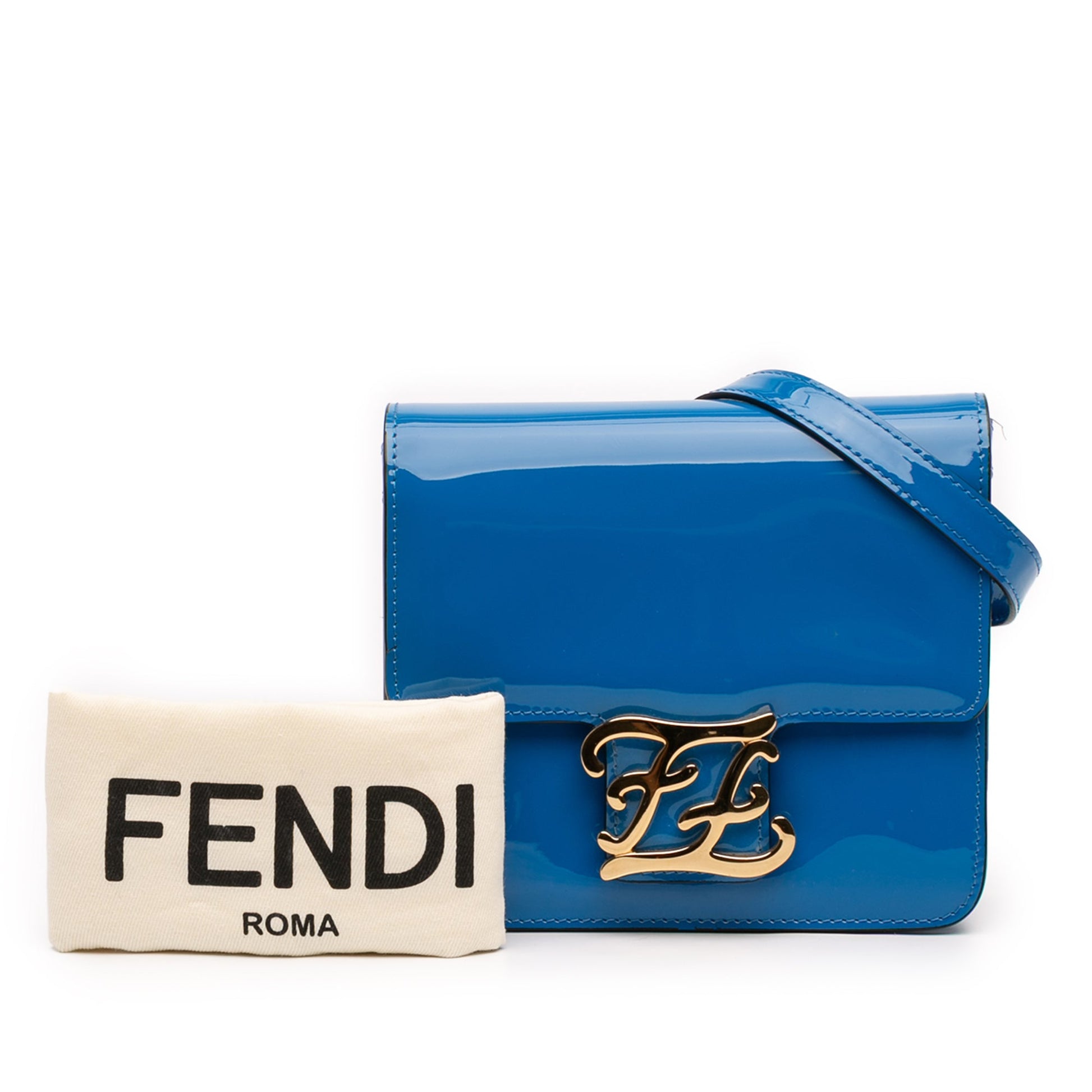 Fendi Patent Karligraphy Crossbody