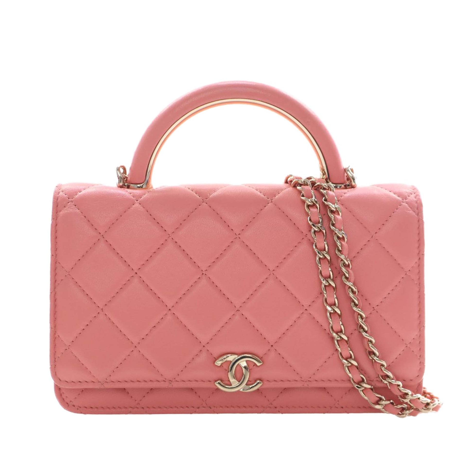 Chanel CC Quilted Lambskin Top Handle Flap