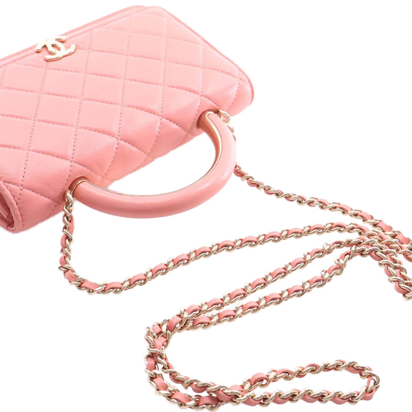 Chanel CC Quilted Lambskin Top Handle Flap