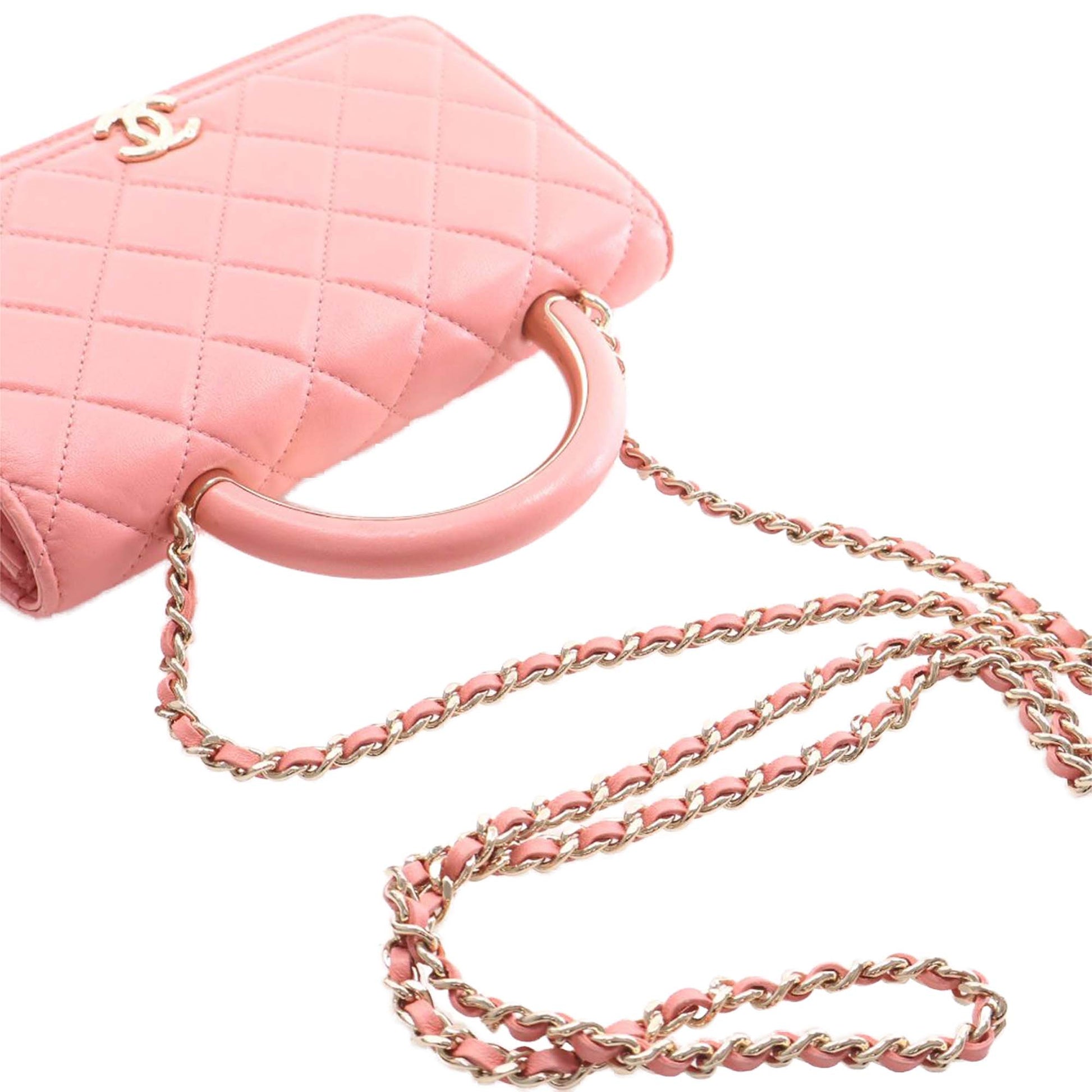 Chanel CC Quilted Lambskin Top Handle Flap