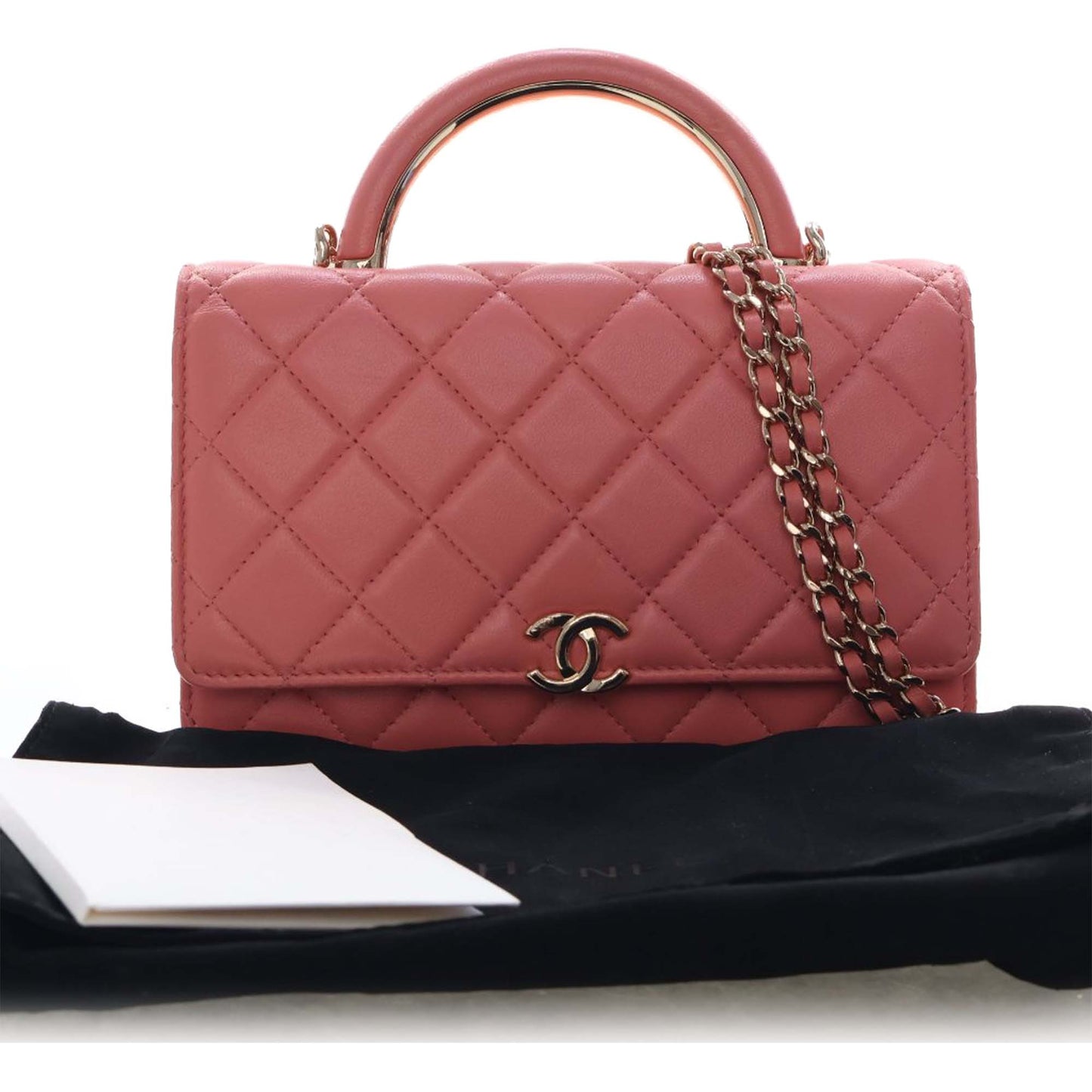 Chanel CC Quilted Lambskin Top Handle Flap