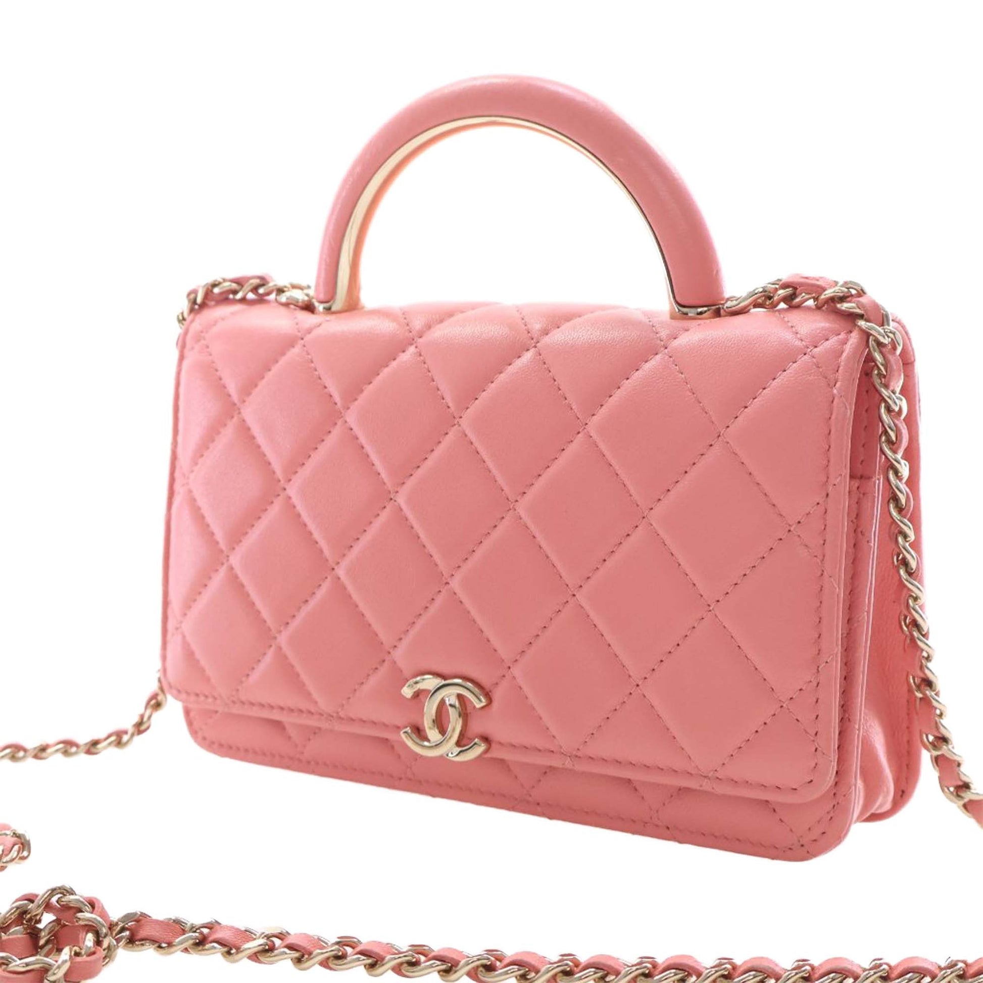 Chanel CC Quilted Lambskin Top Handle Flap