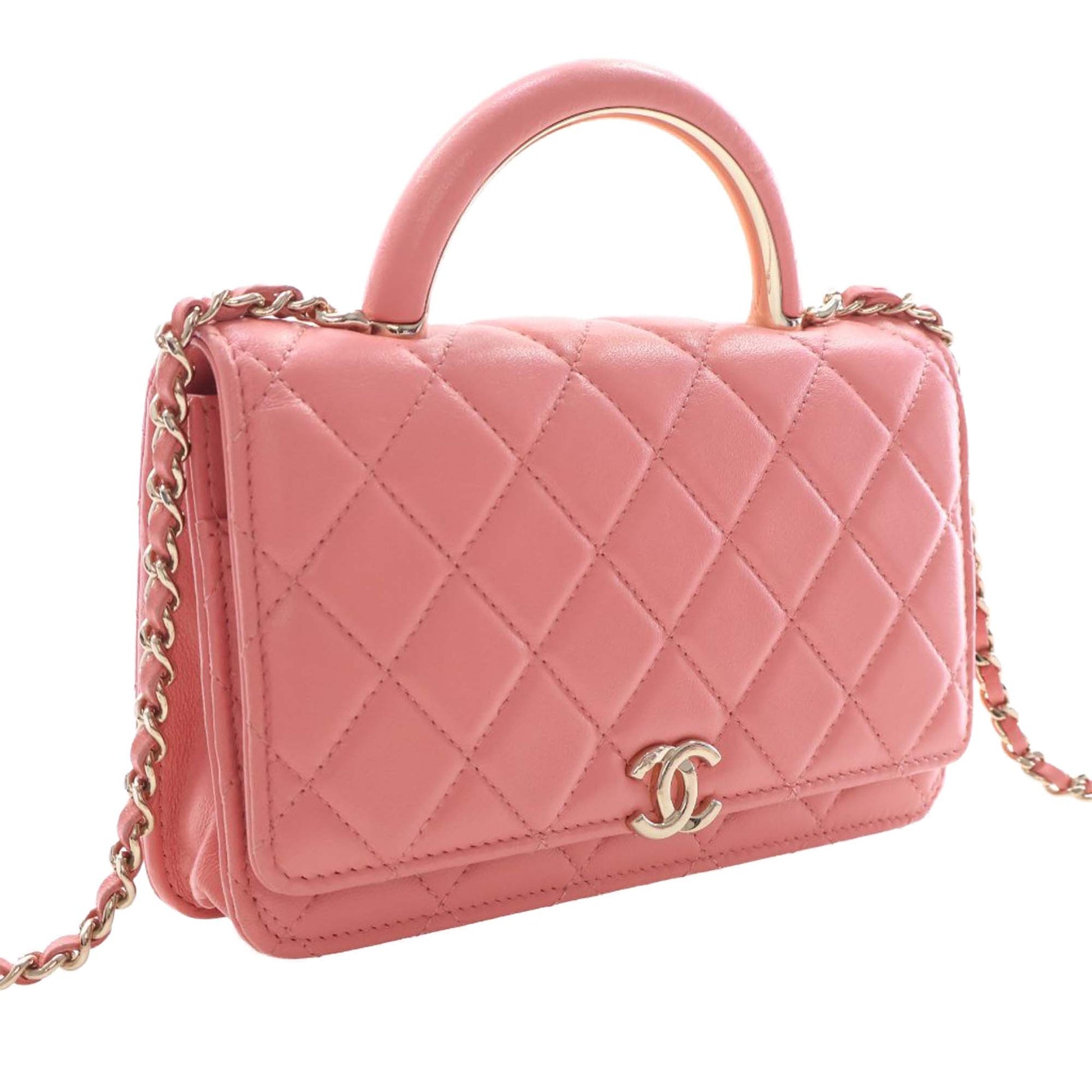 Chanel CC Quilted Lambskin Top Handle Flap