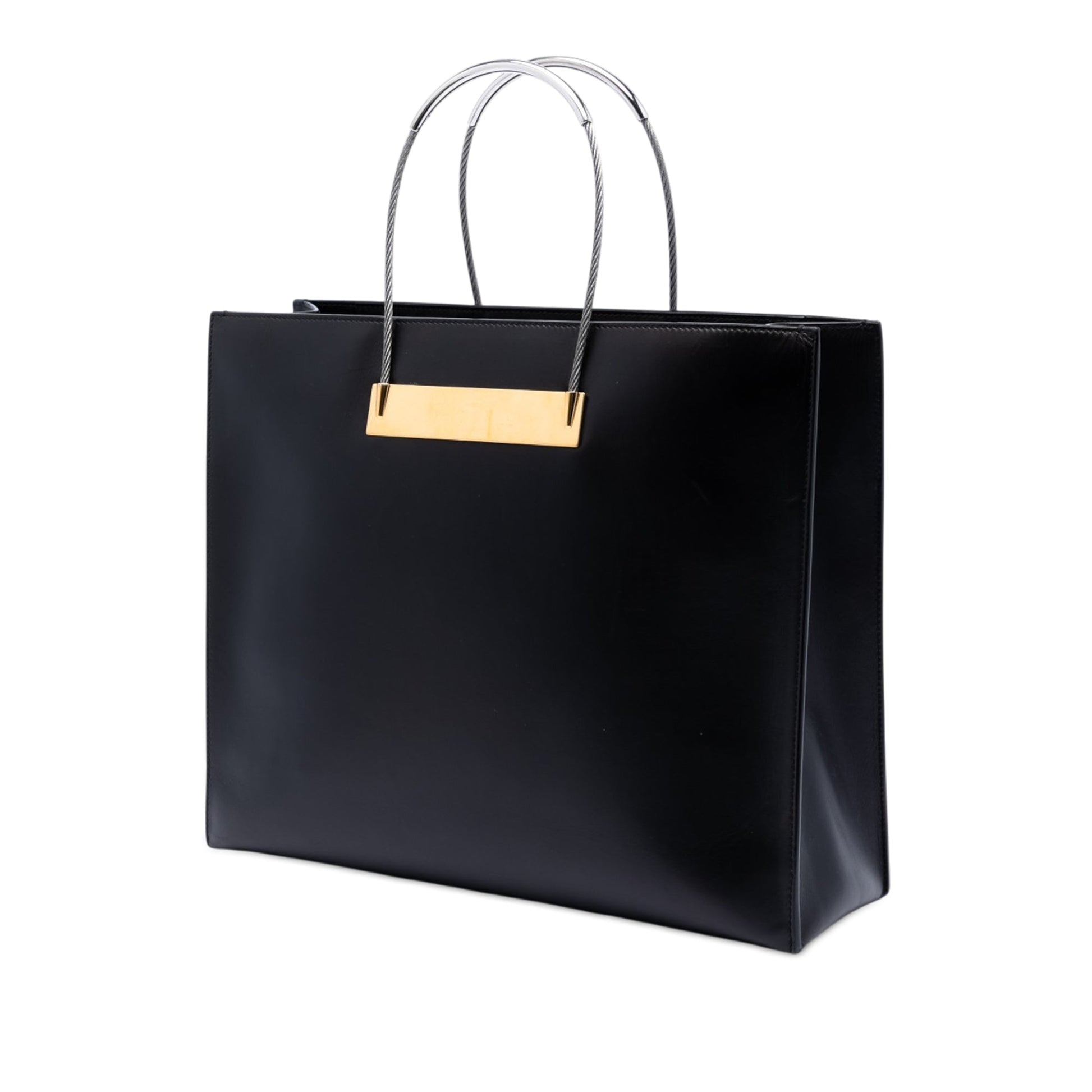 Balenciaga Small Leather Cable Shopper Tote