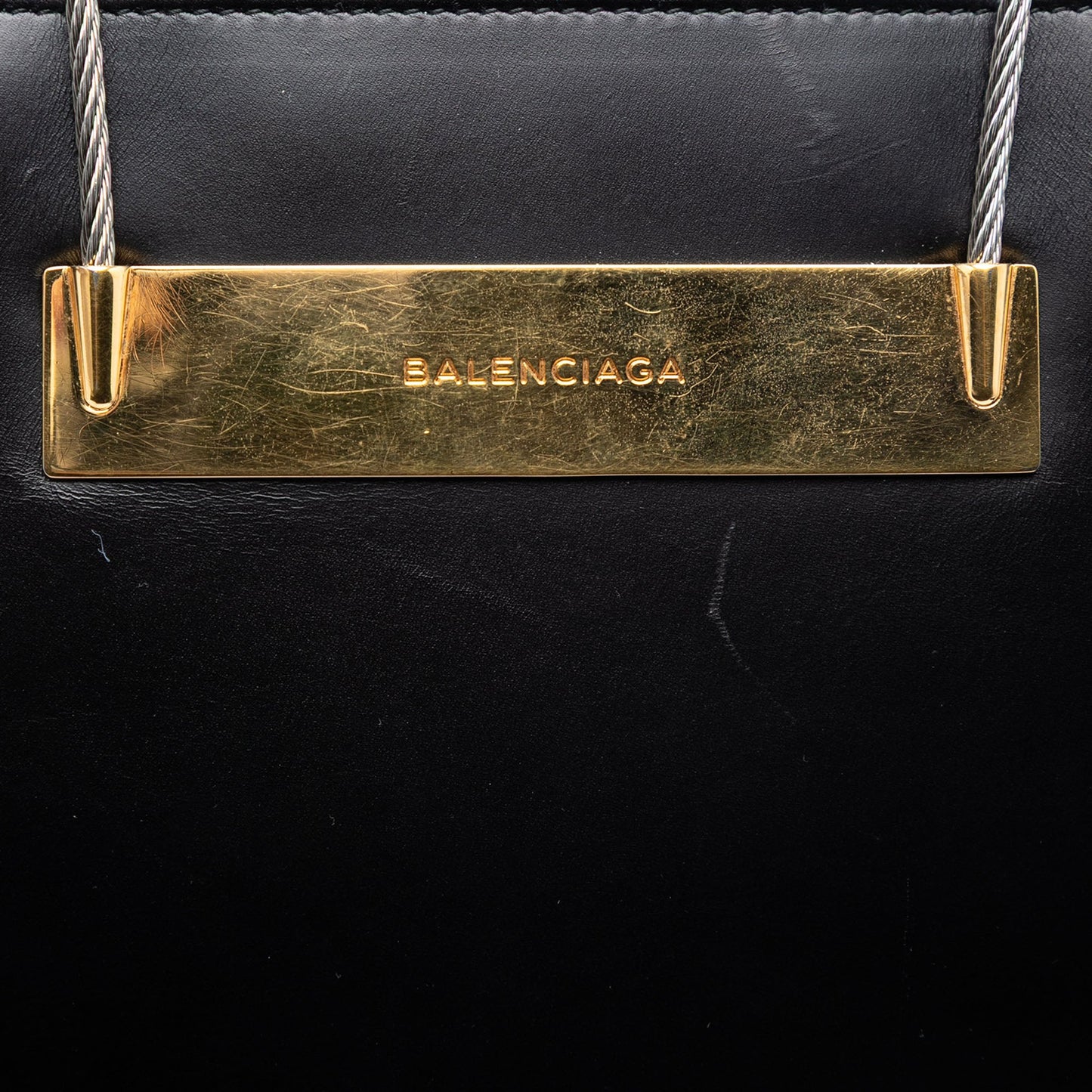 Balenciaga Small Leather Cable Shopper Tote