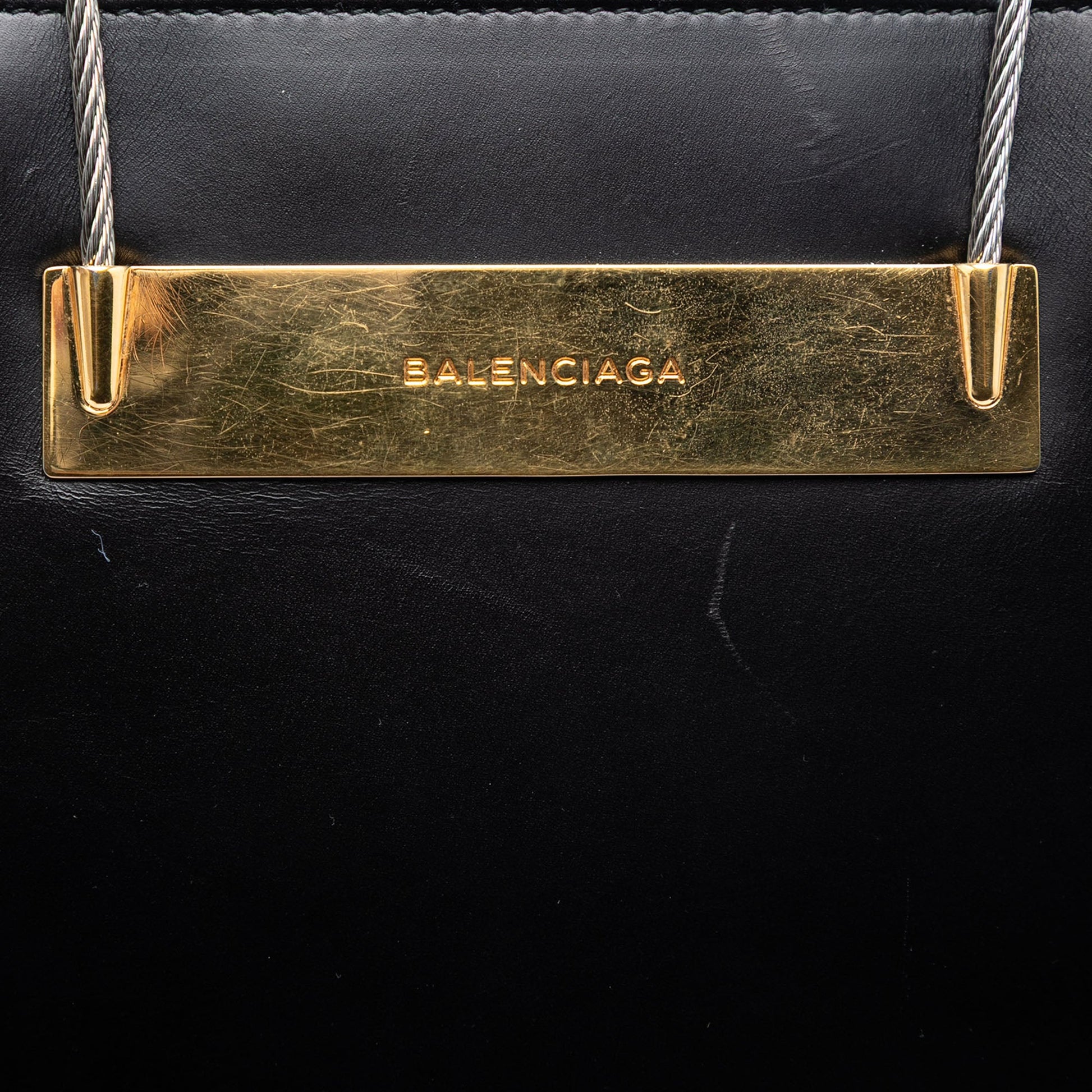 Balenciaga Small Leather Cable Shopper Tote