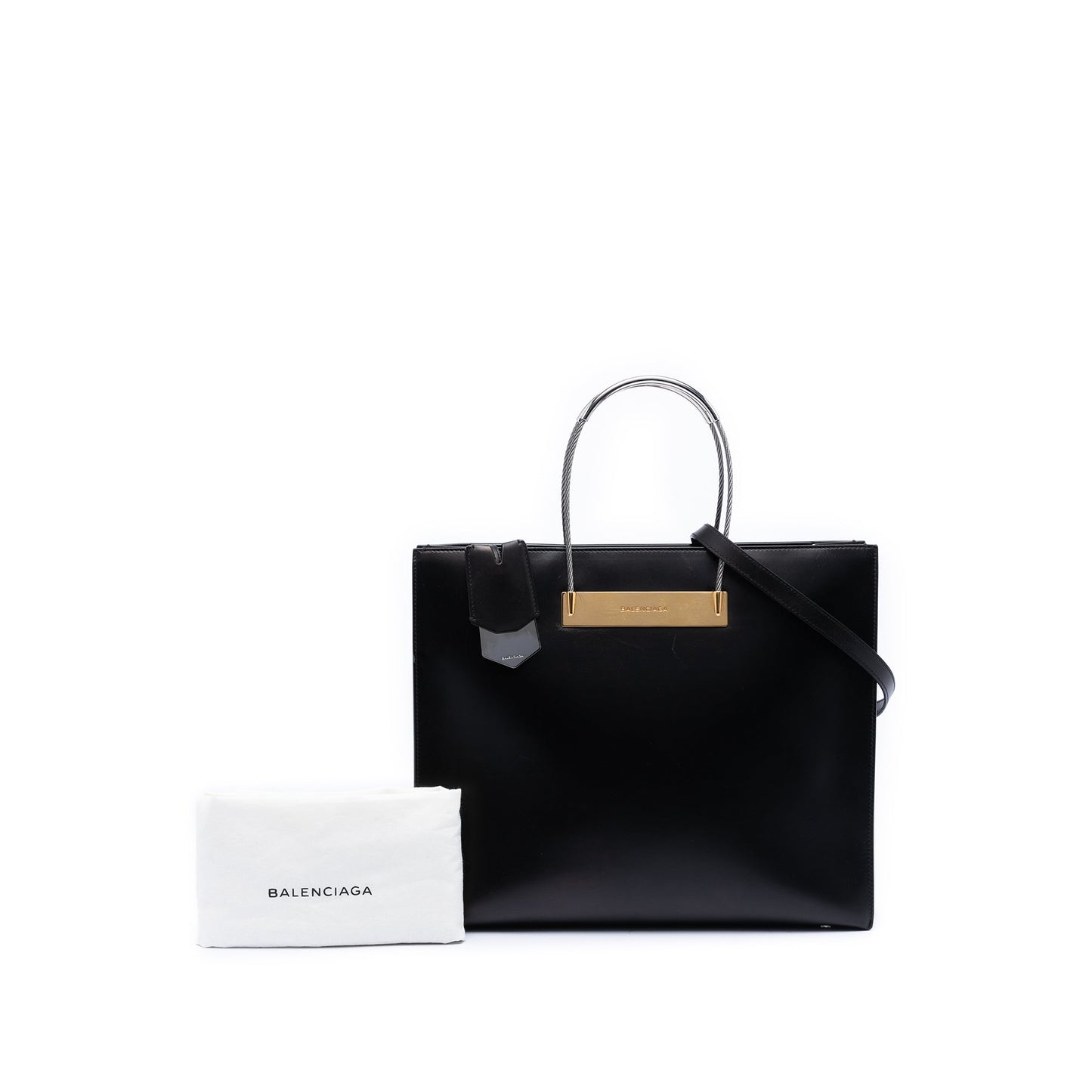Balenciaga Small Leather Cable Shopper Tote