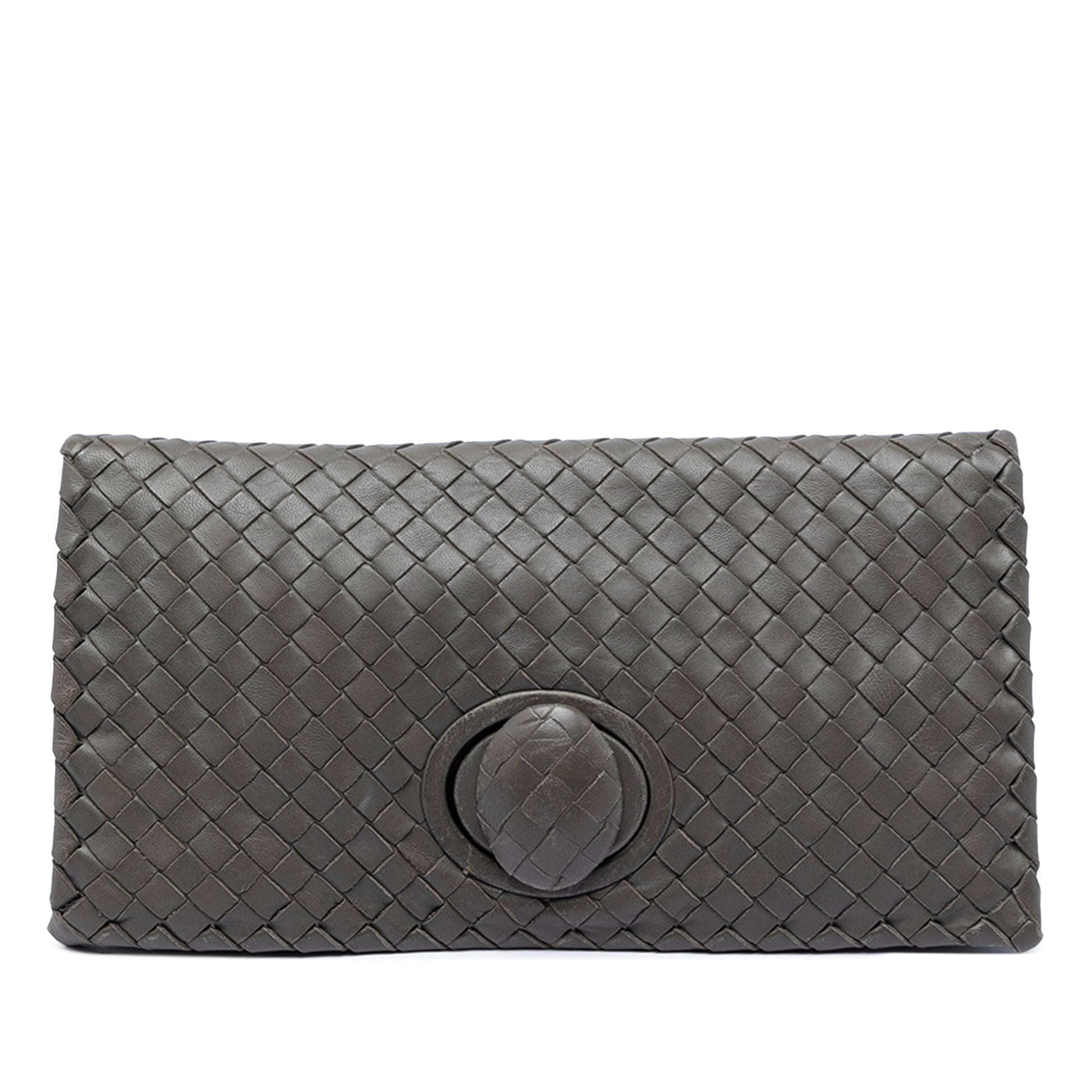 Bottega Veneta Nappa Intrecciato Turn Lock Clutch