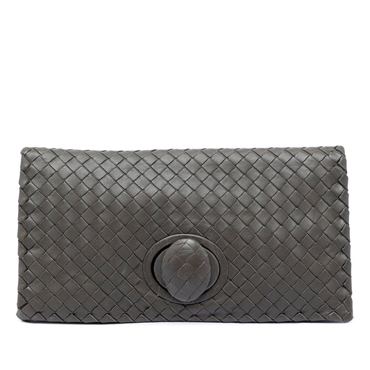 Bottega Veneta Nappa Intrecciato Turn Lock Clutch