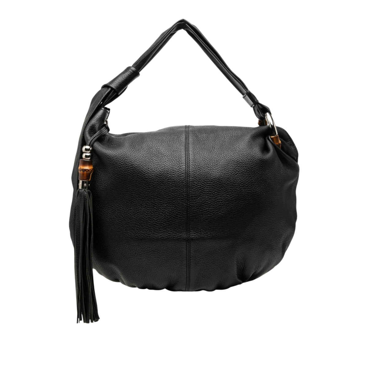 Gucci Medium Calfskin Bamboo Jungle Hobo — Black