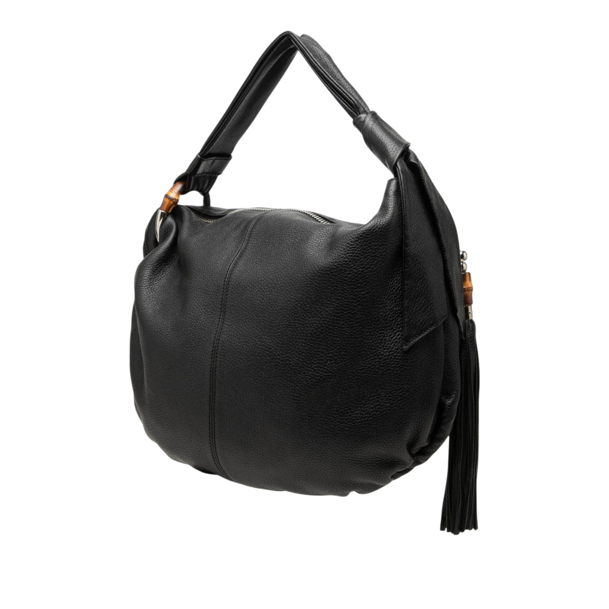 Gucci Medium Calfskin Bamboo Jungle Hobo — Black