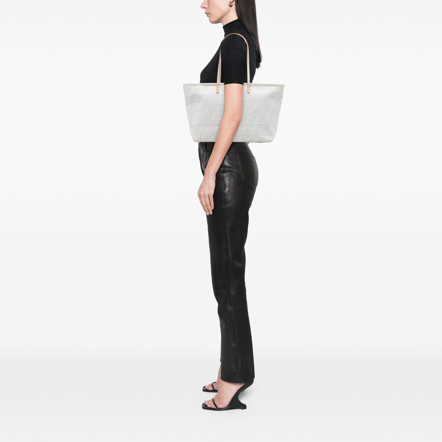 Fendi Medium Zucca Spalmati Roll Tote