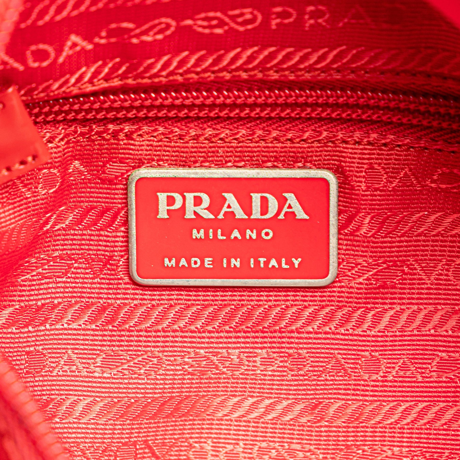 Prada Tessuto Zip Buckle Messenger Bag