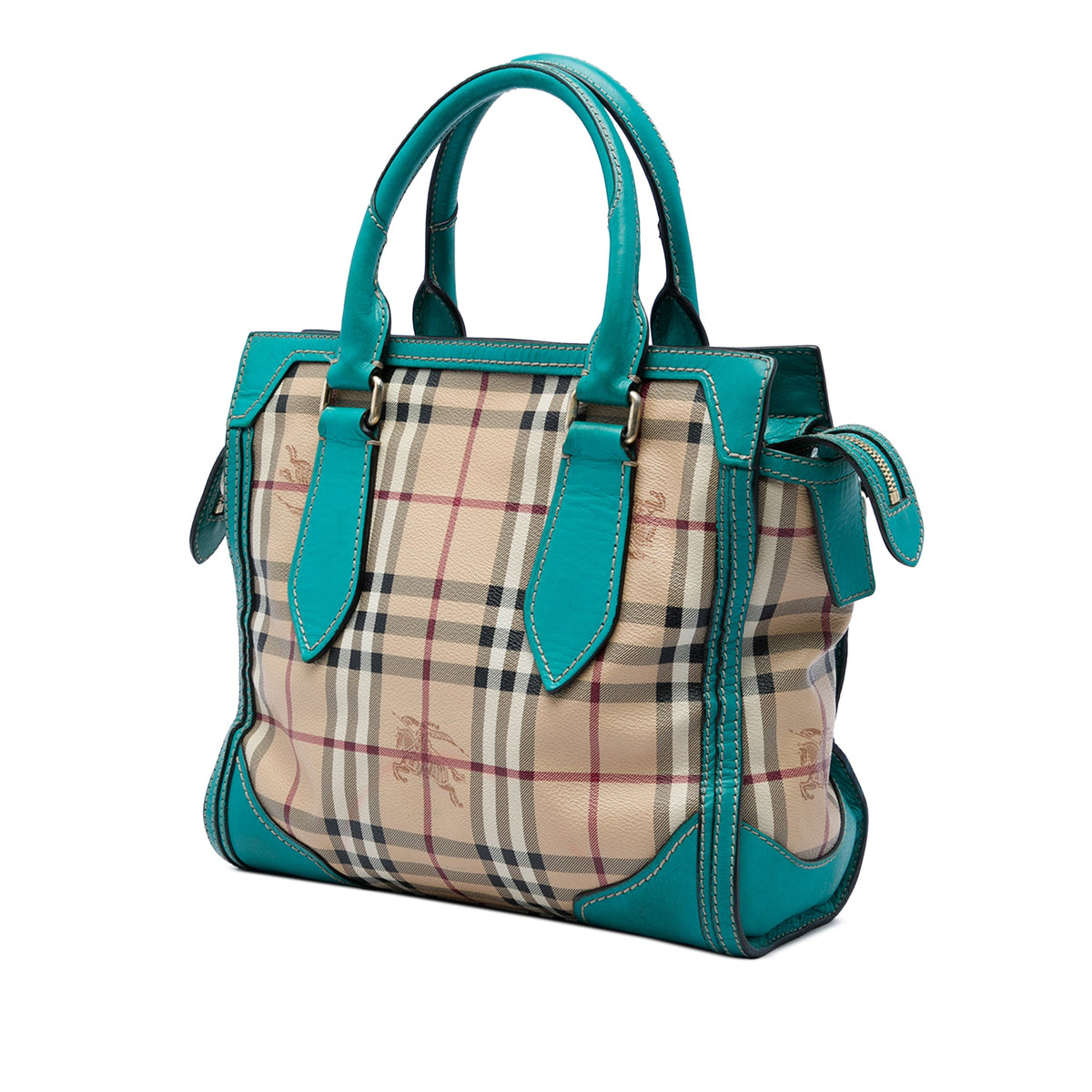 Burberry Small Haymarket Check Coated Canvas Honeywood Tote