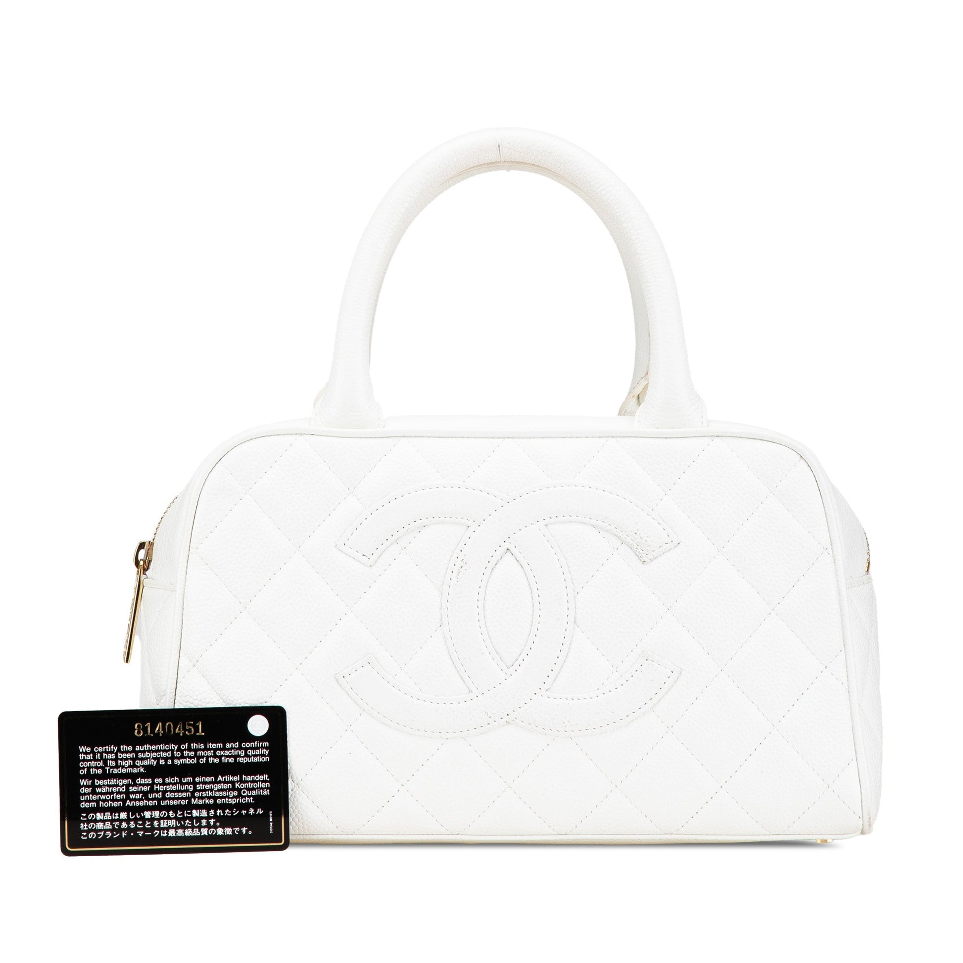 Chanel CC Quilted Caviar Bowling Bag