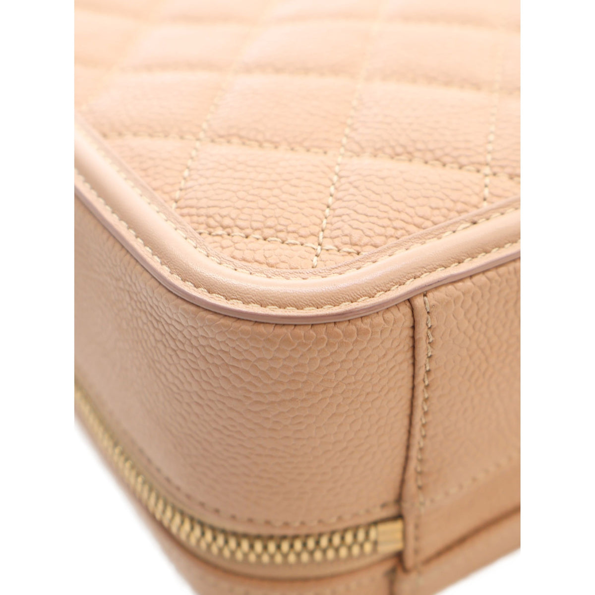 Chanel Medium Caviar CC Filigree Vanity Case — Beige