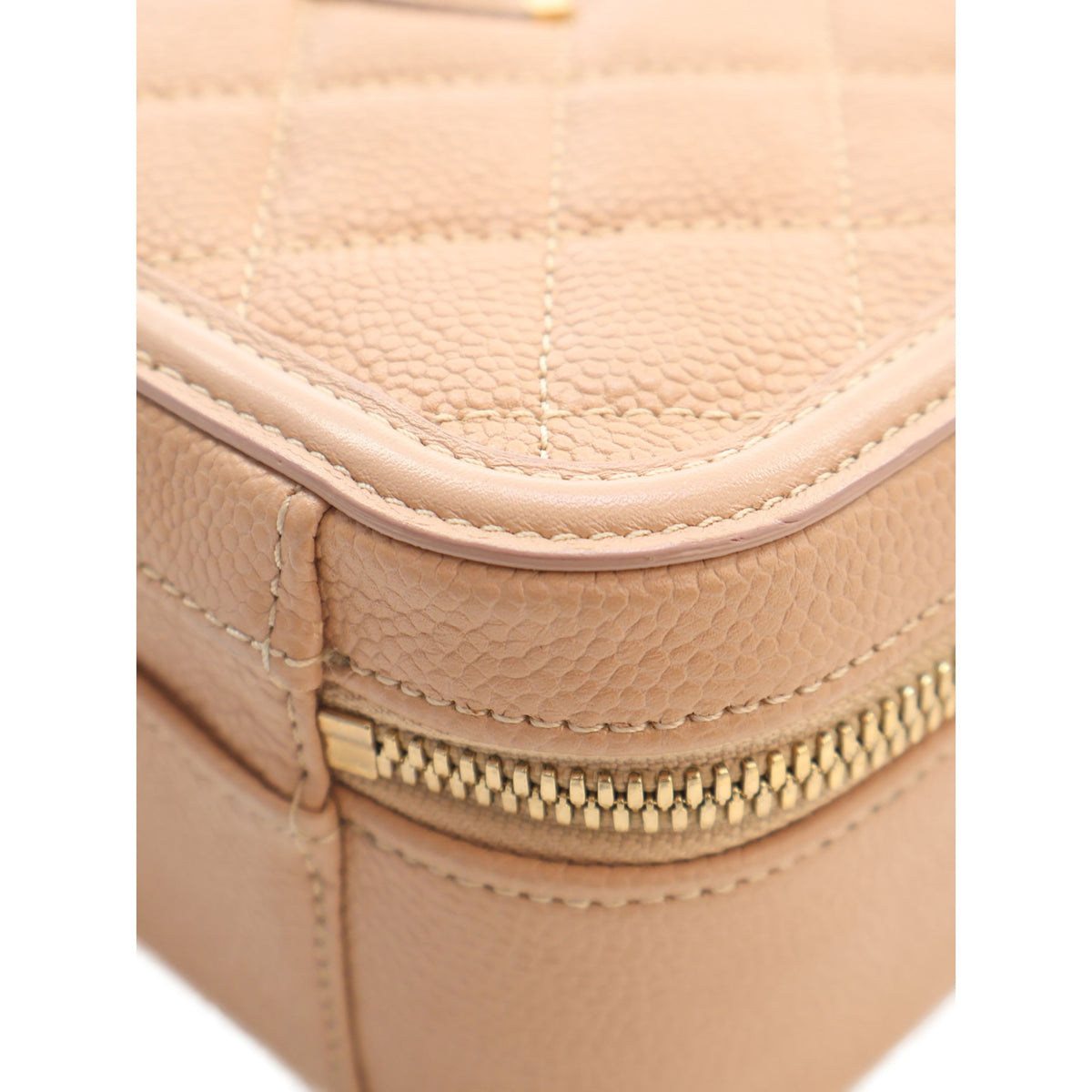 Chanel Medium Caviar CC Filigree Vanity Case — Beige