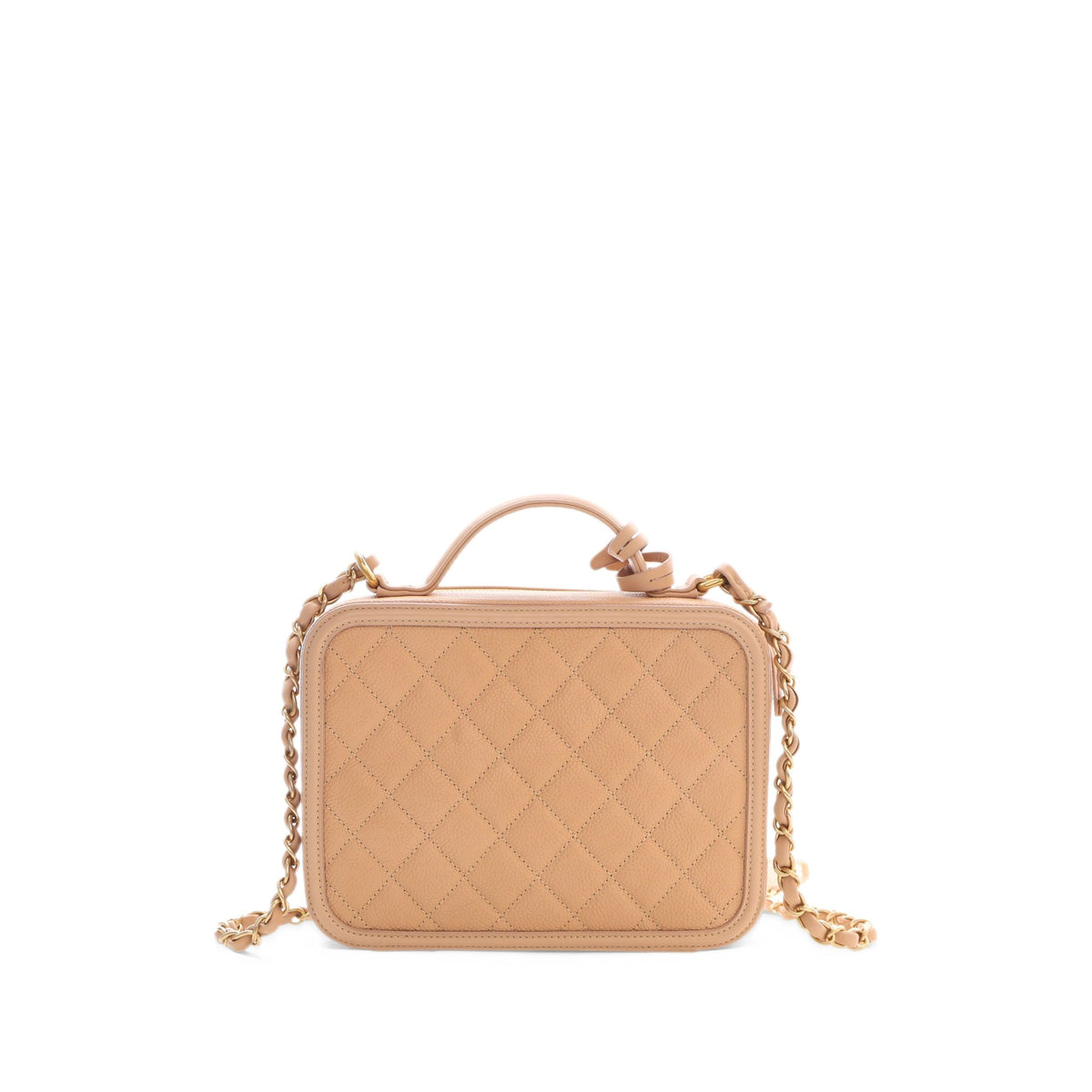 Chanel Medium Caviar CC Filigree Vanity Case — Beige