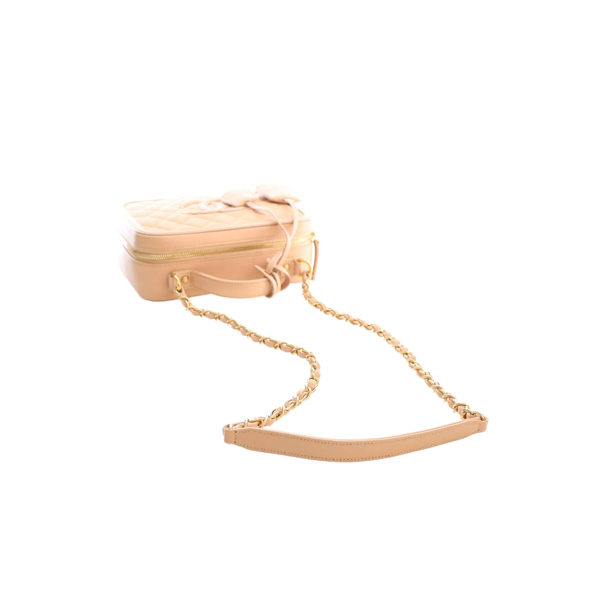 Chanel Medium Caviar CC Filigree Vanity Case — Beige